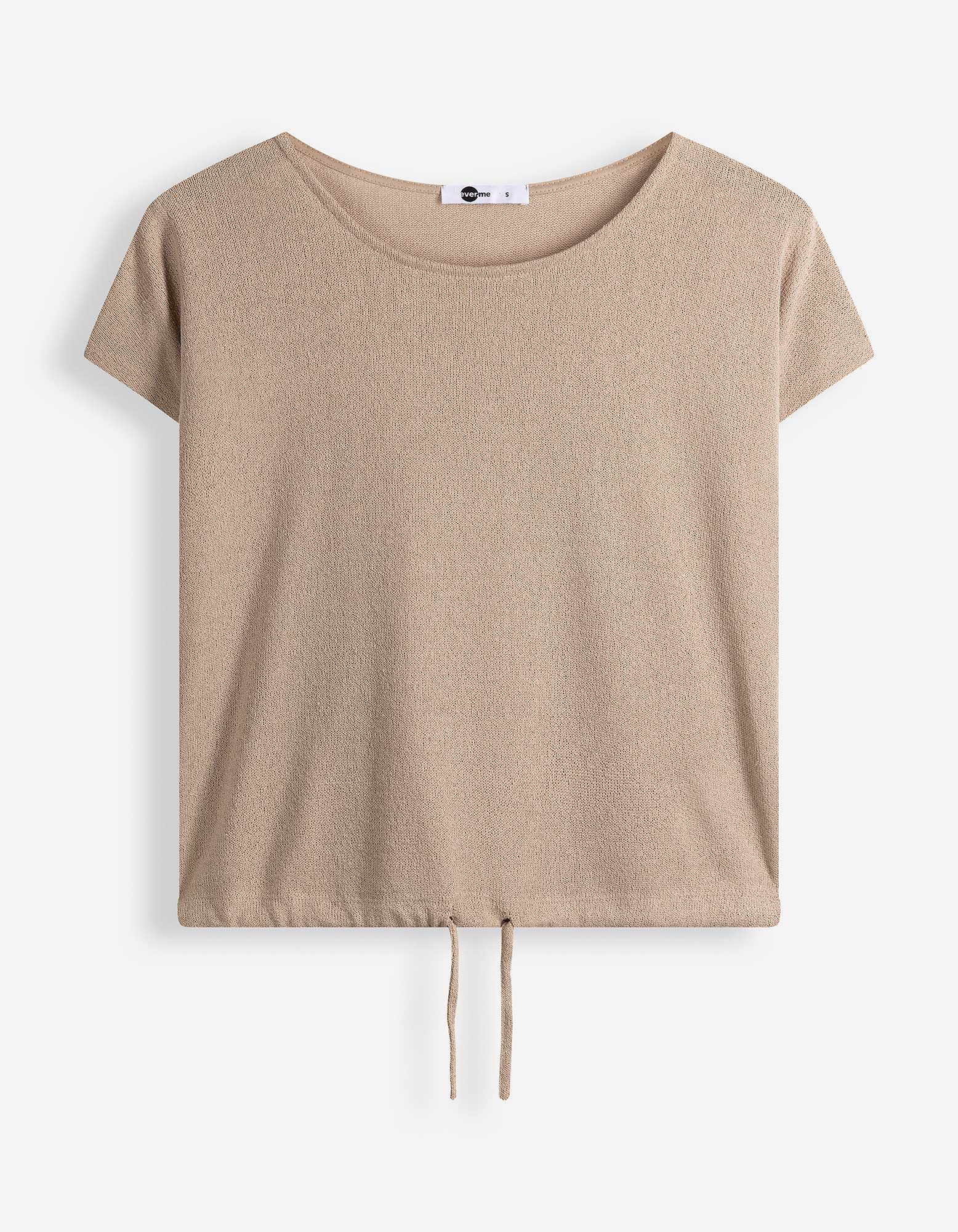 Gebreid overhemd - Viscosemix - Beige