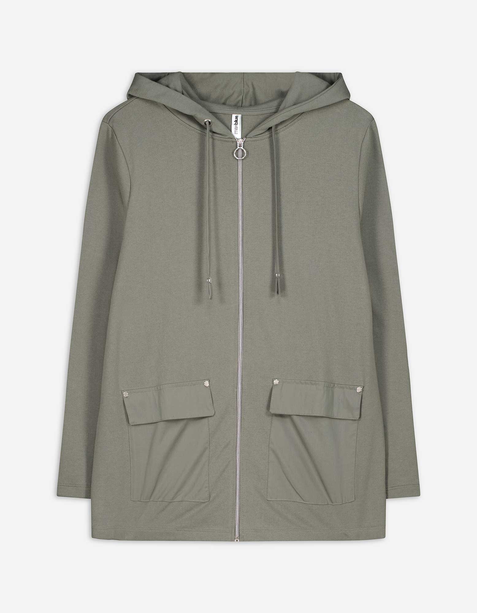 Sweatjacke - Baumwoll-Mix - grün