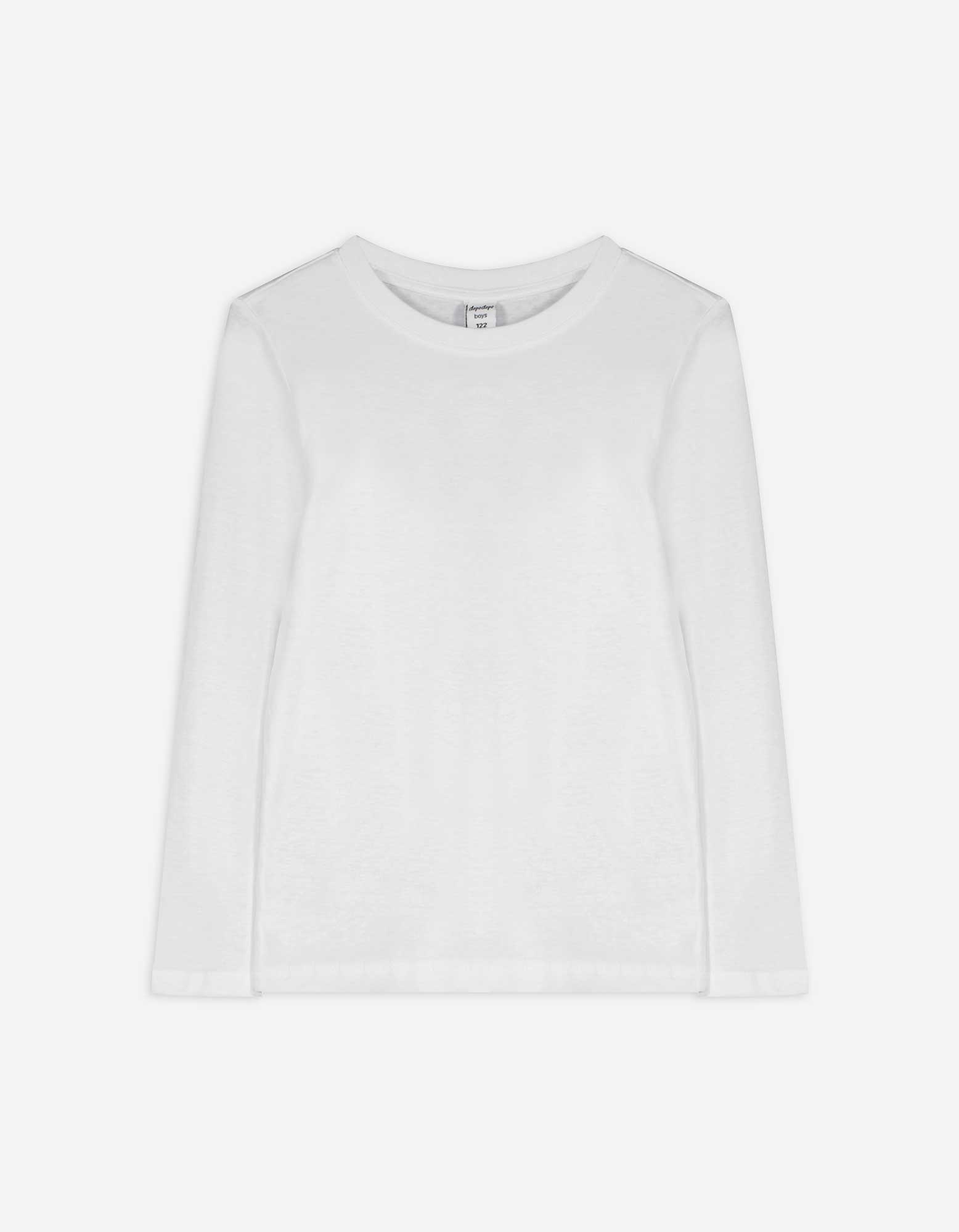 Langarmshirt - einfarbig - weiß
