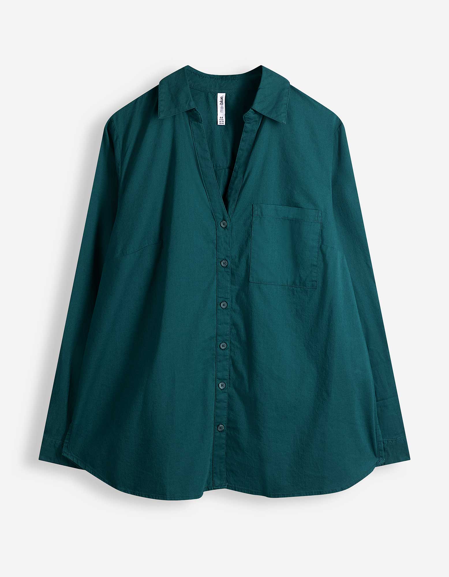 Overhemdblouse - Borstzak - Petrolblauw