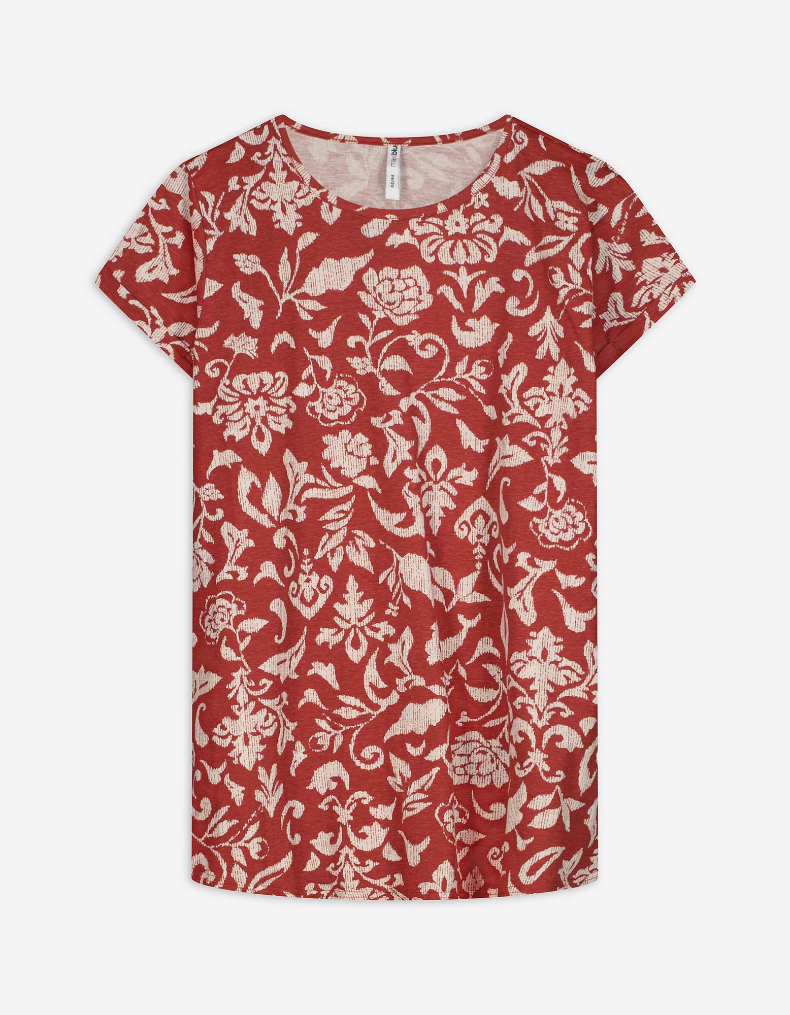 T-Shirt - Allover-Muster - dunkelrot
