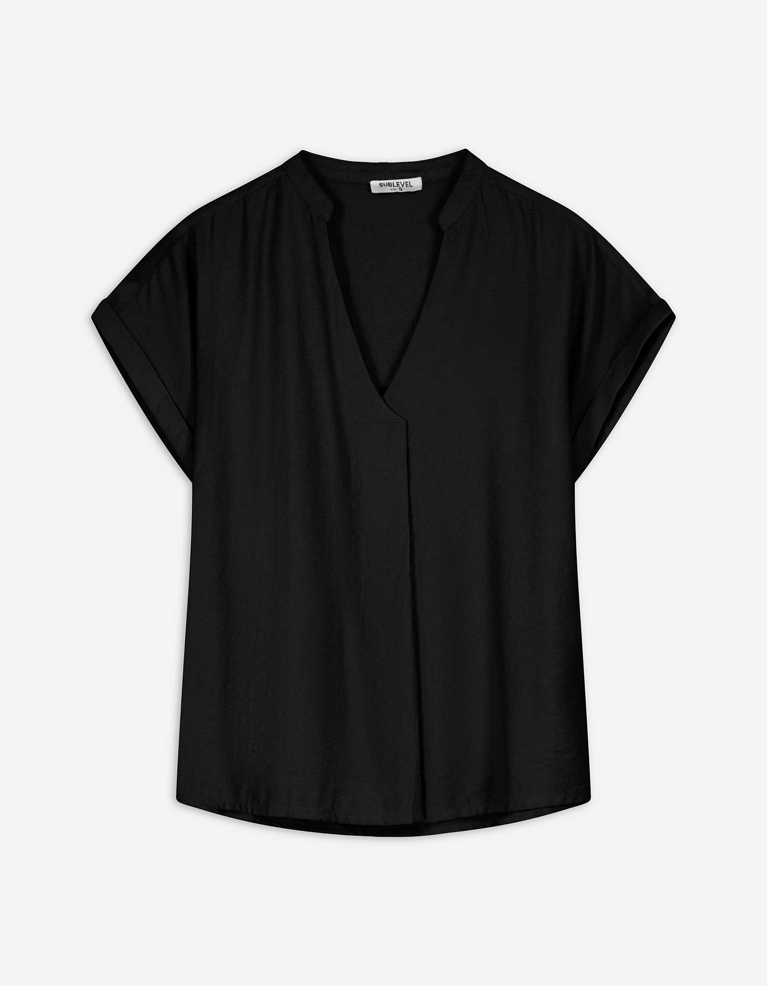 Blusenshirt - einfarbig - schwarz
