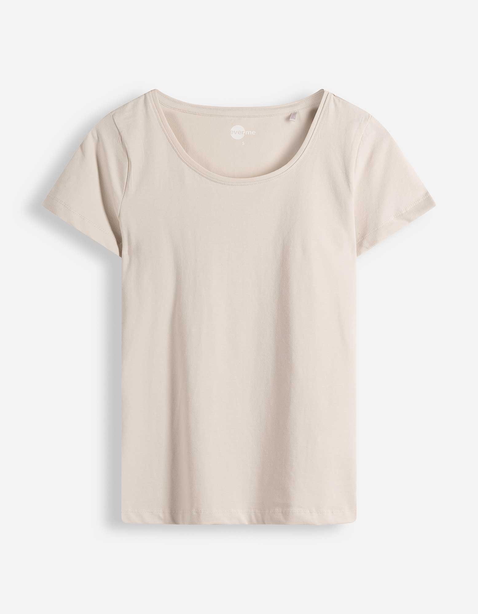 T-shirt - Met stretch - Beige