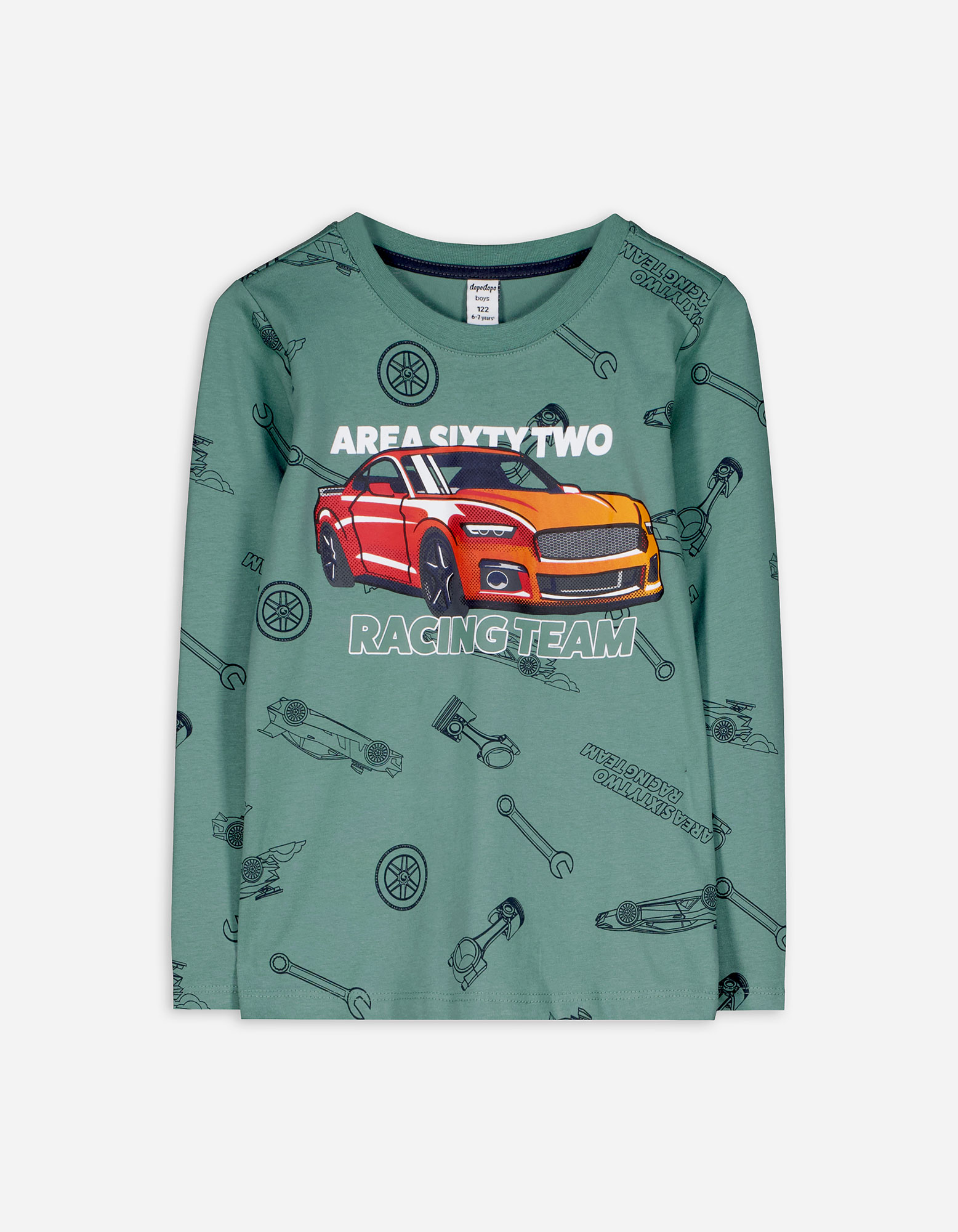 Langarmshirt - Print - grün
