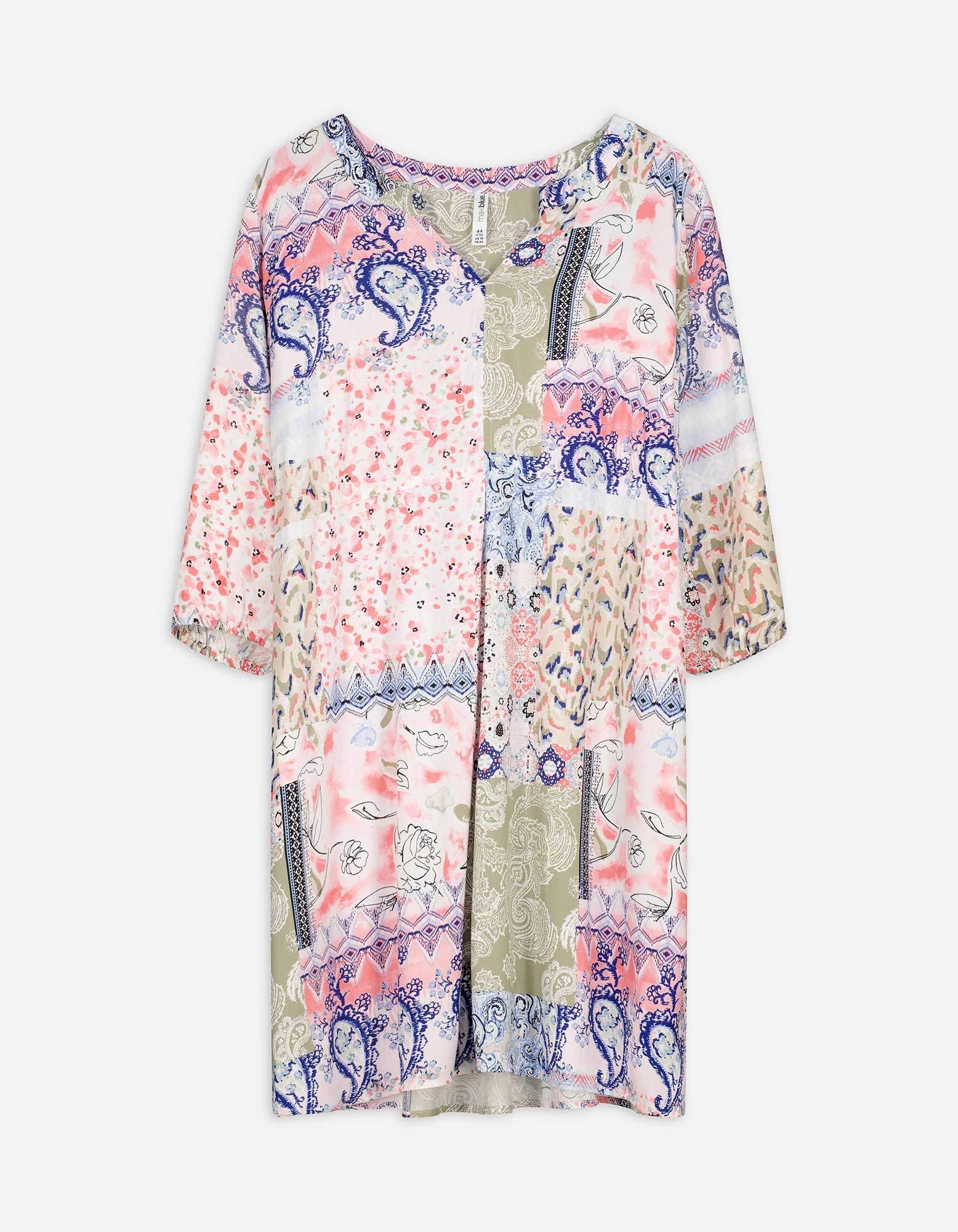 Kleid - Allover-Muster - weiß