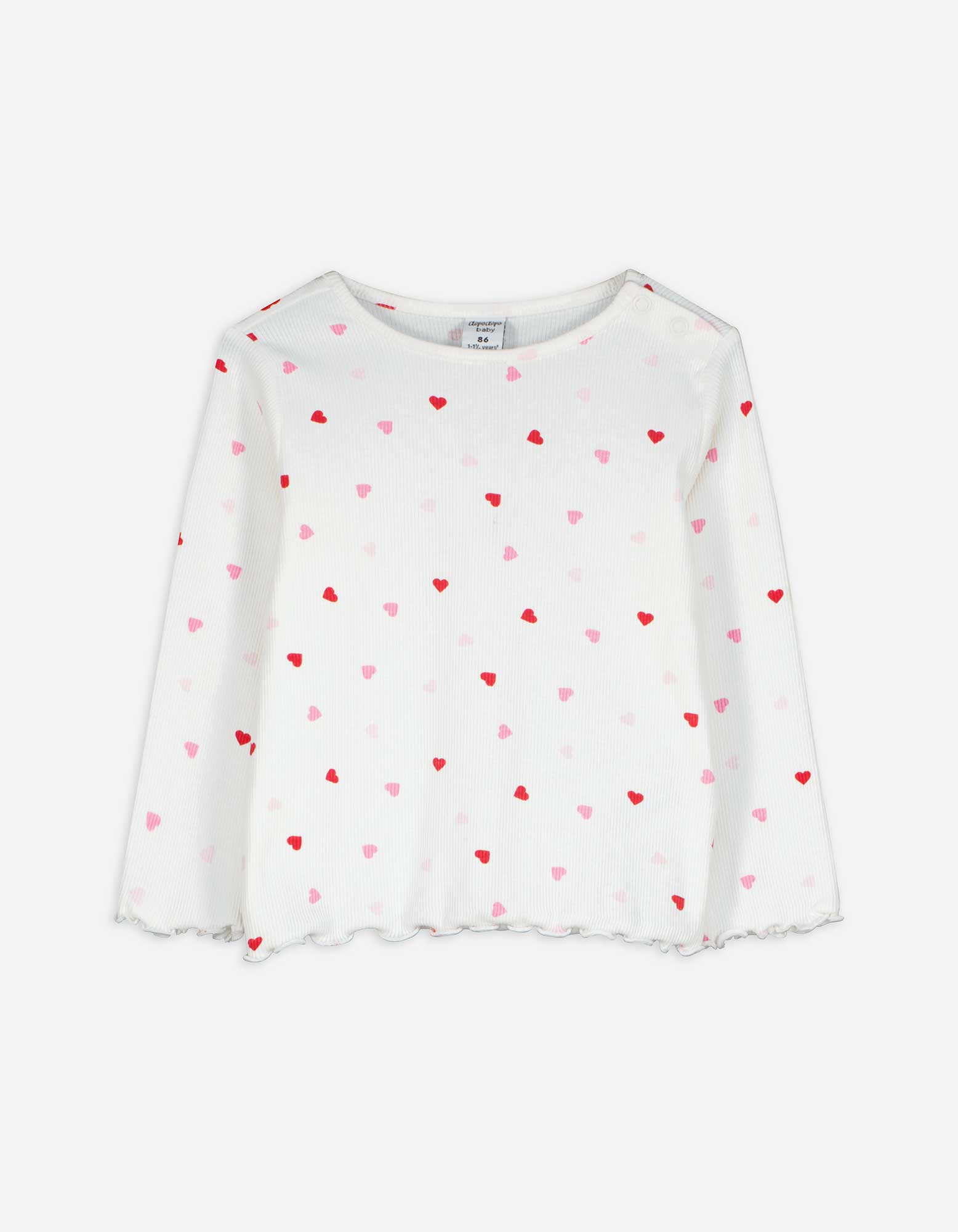 Langarmshirt - Allover-Print - weiß
