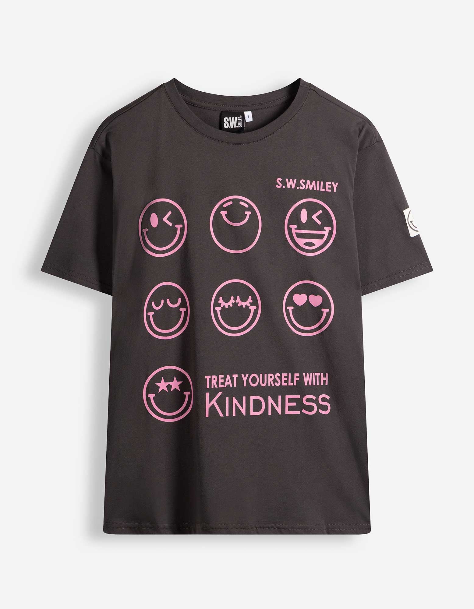 T-shirt - S.W.SMILEY - Donkergrijs