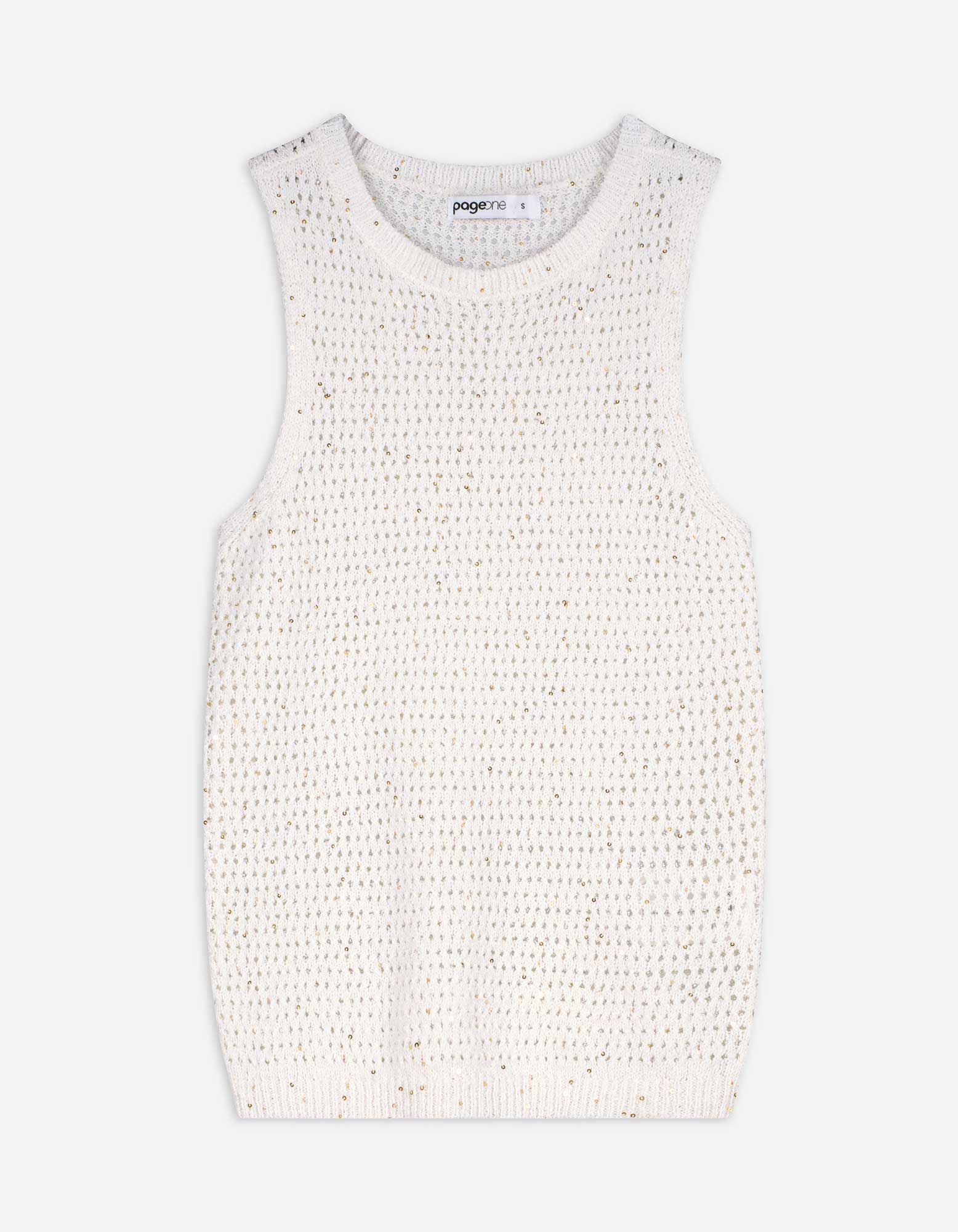 Stricktop - einfarbig - weiß