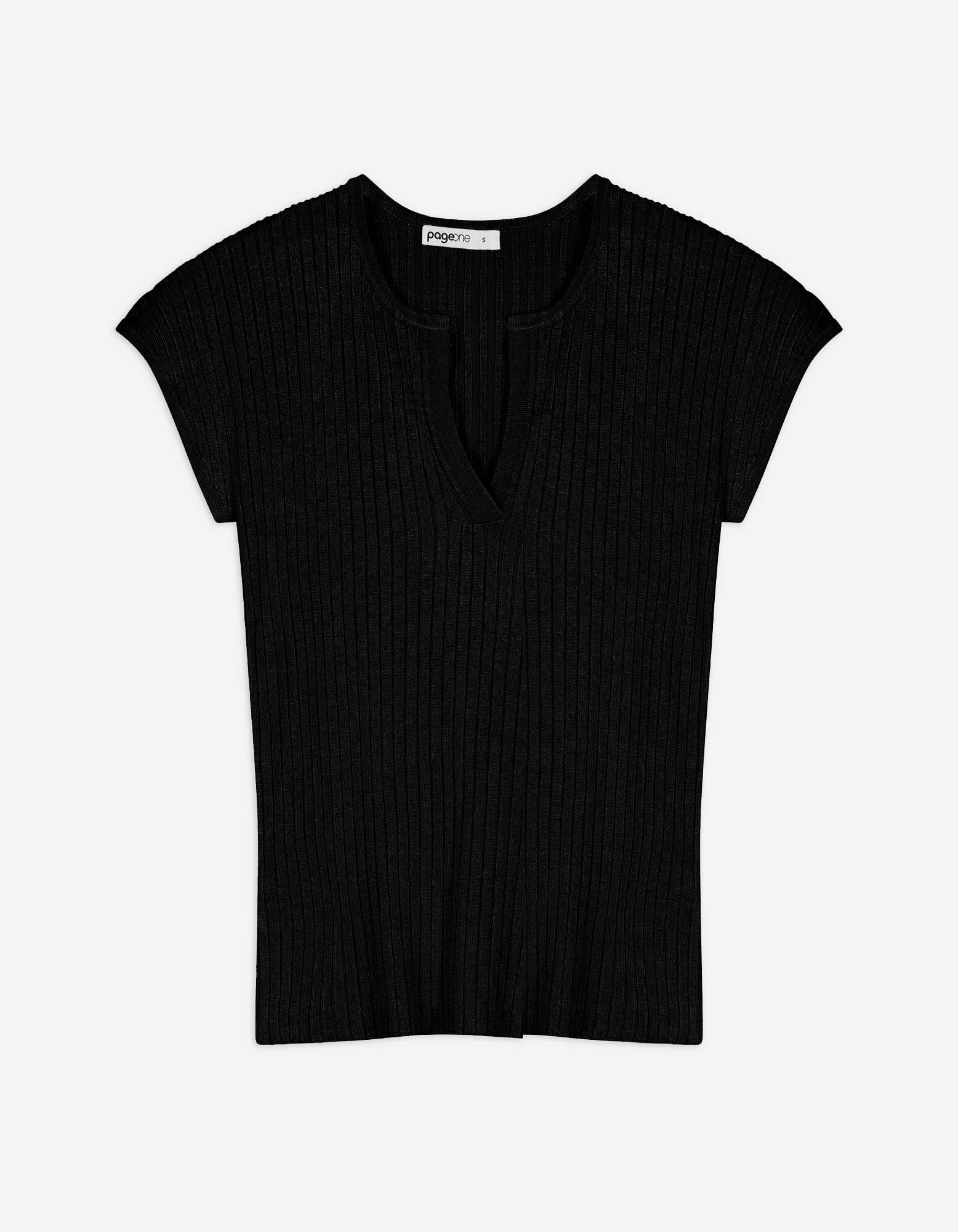 Strickshirt - Viskose-Mix - schwarz