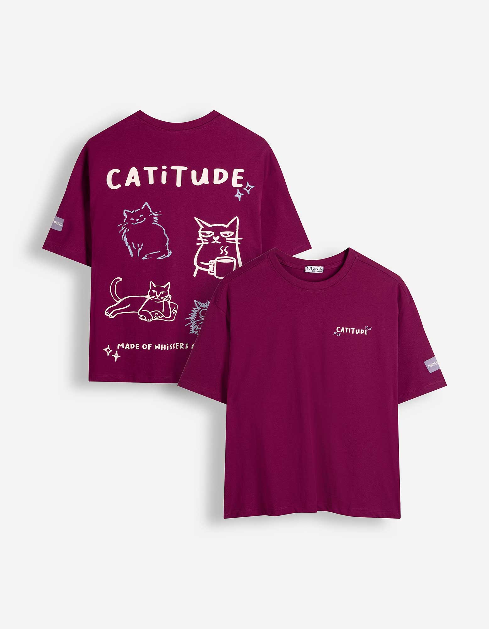 T-shirt - Dierenmotief - Donkerrood
