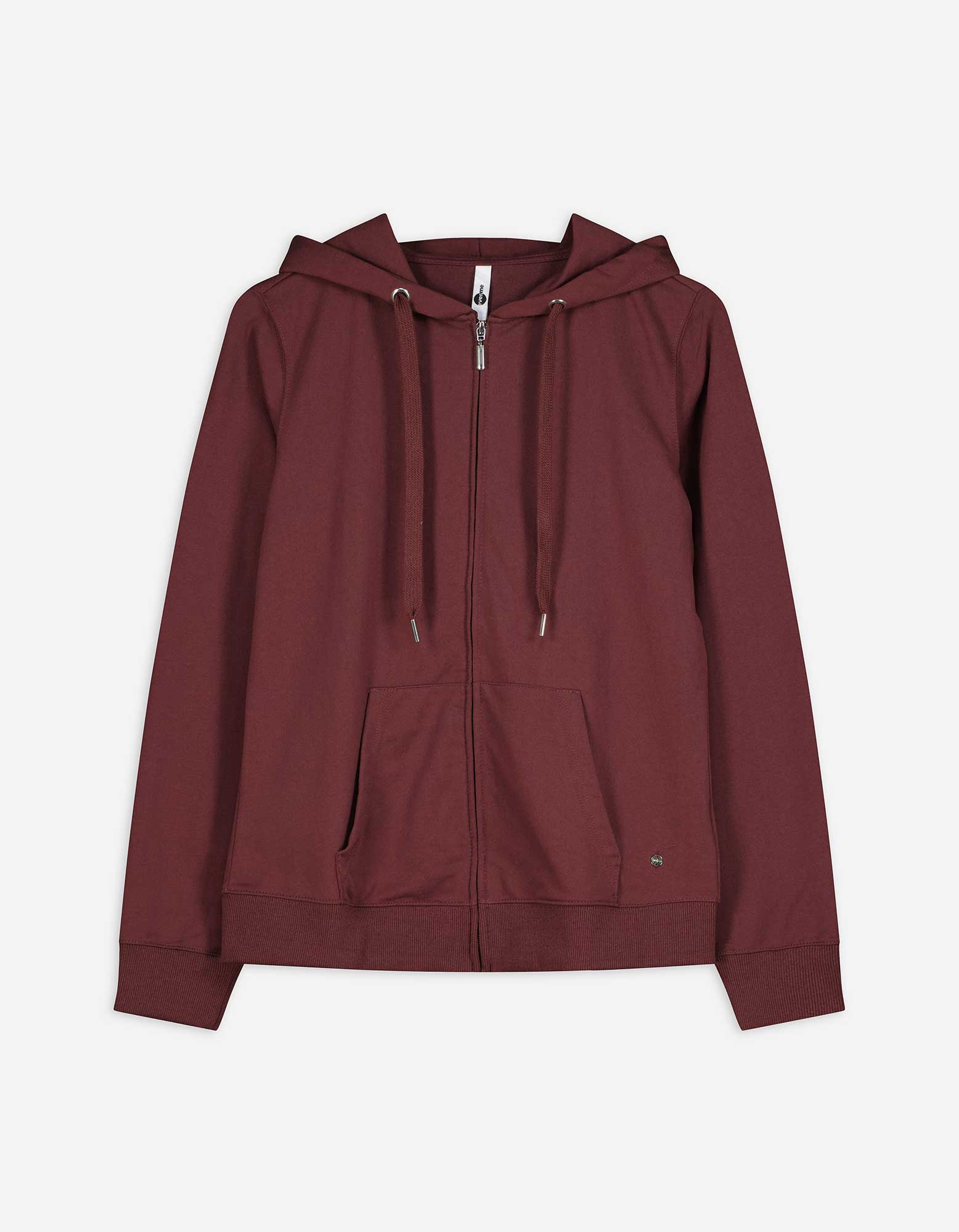 Sweatjacke - einfarbig - braun