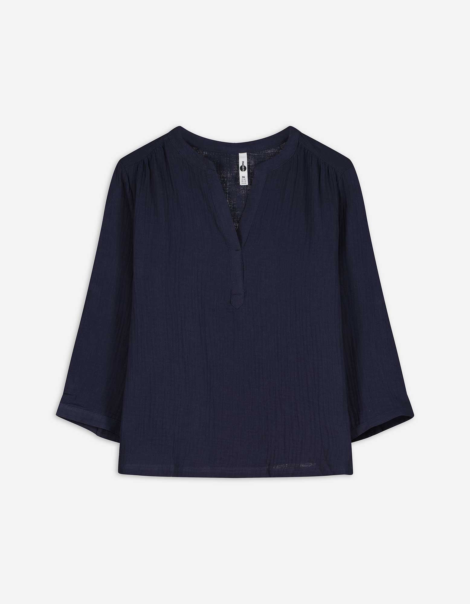 Bluse - einfarbig - dunkelblau