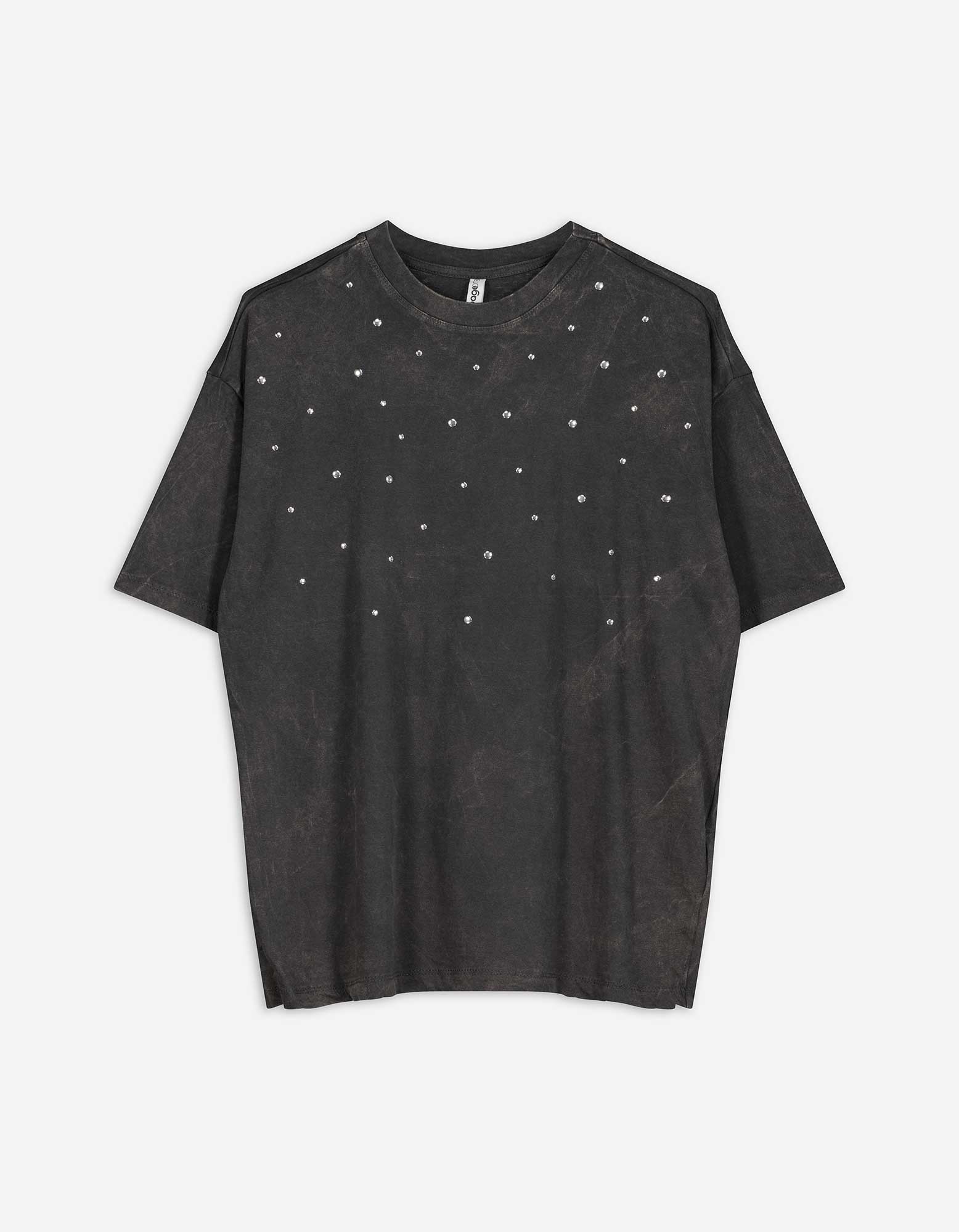 T-Shirt - Nietenbesatz - dunkelgrau