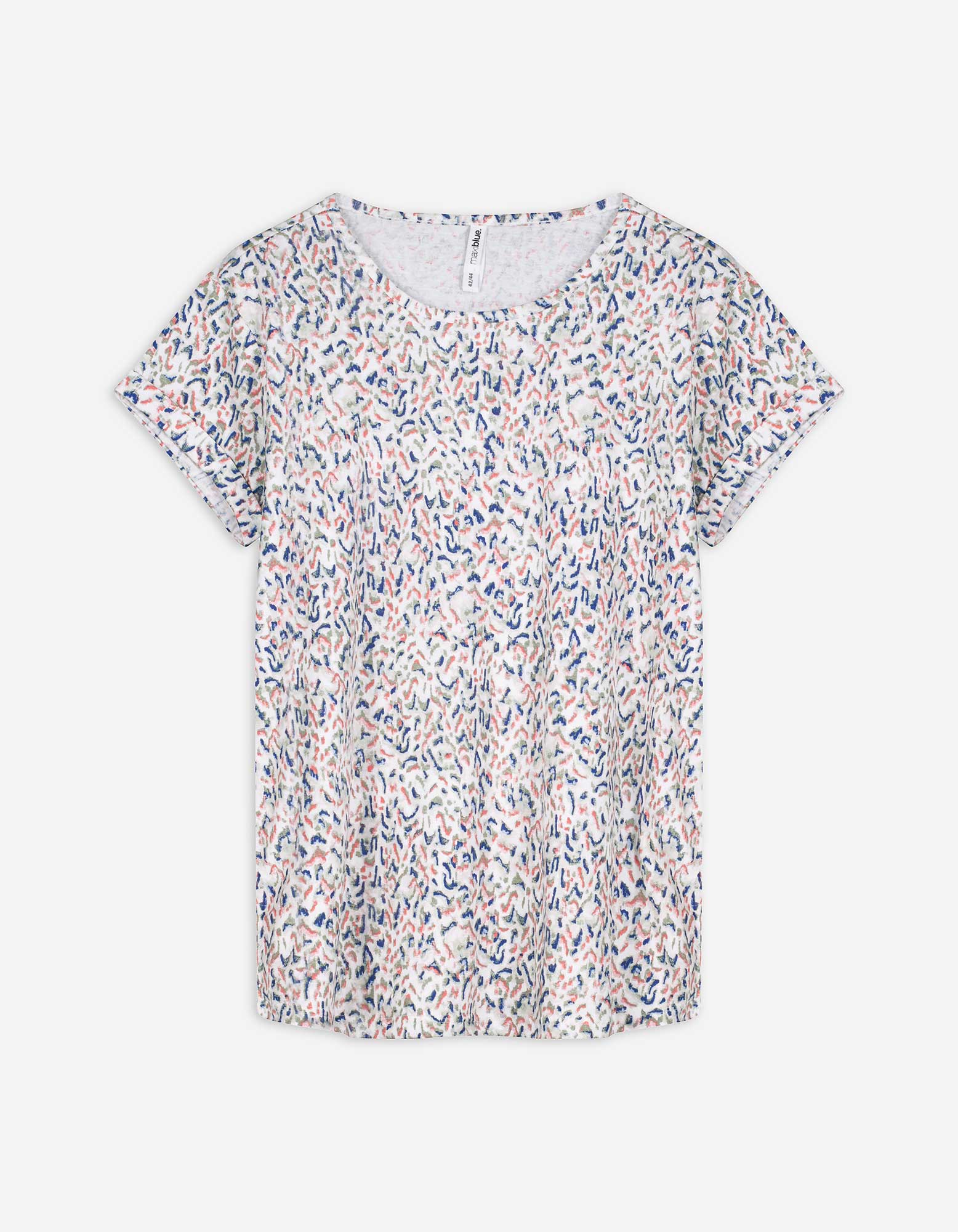 T-Shirt - Allover-Muster - weiß
