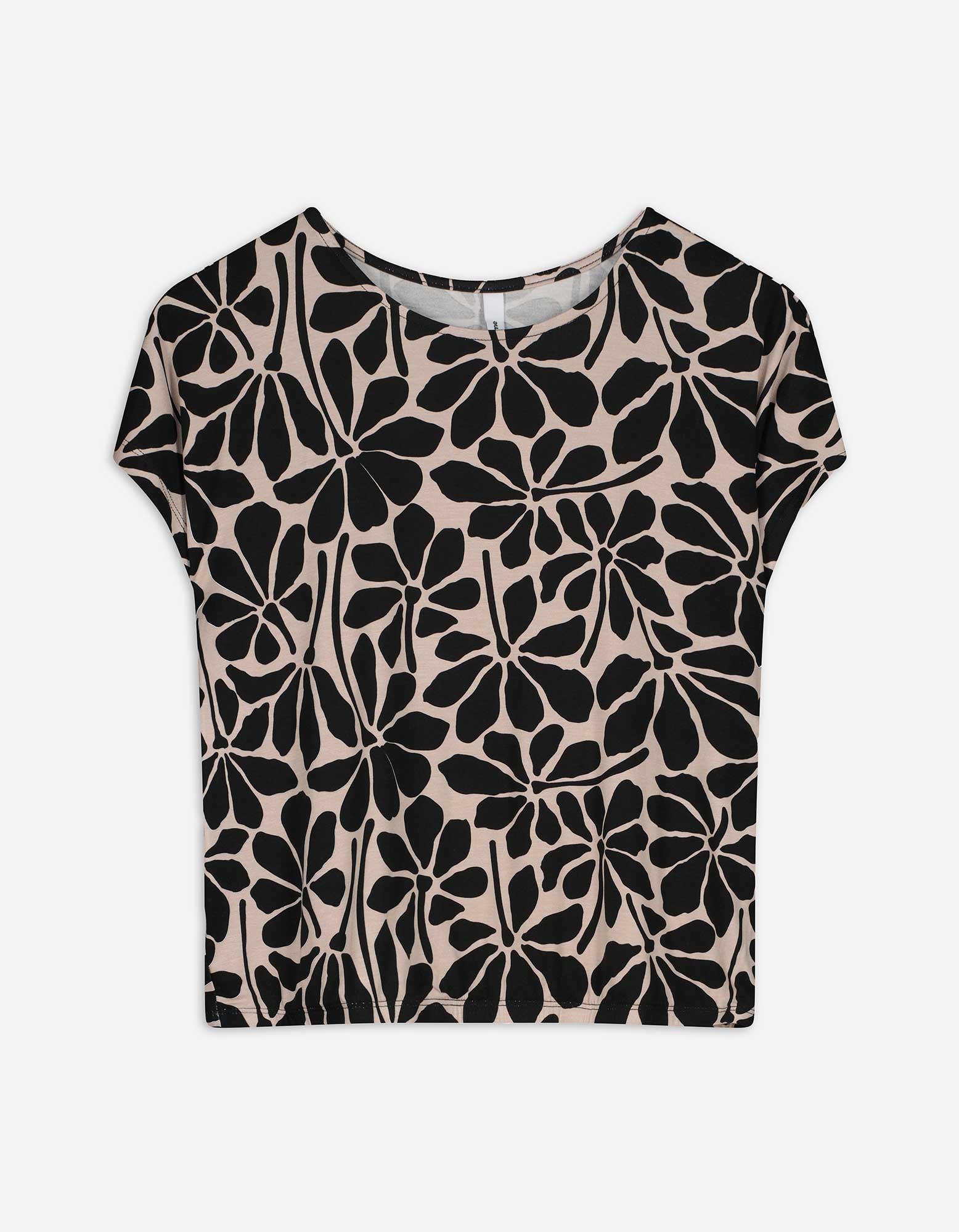 T-Shirt - Elastische Abschlüsse - beige