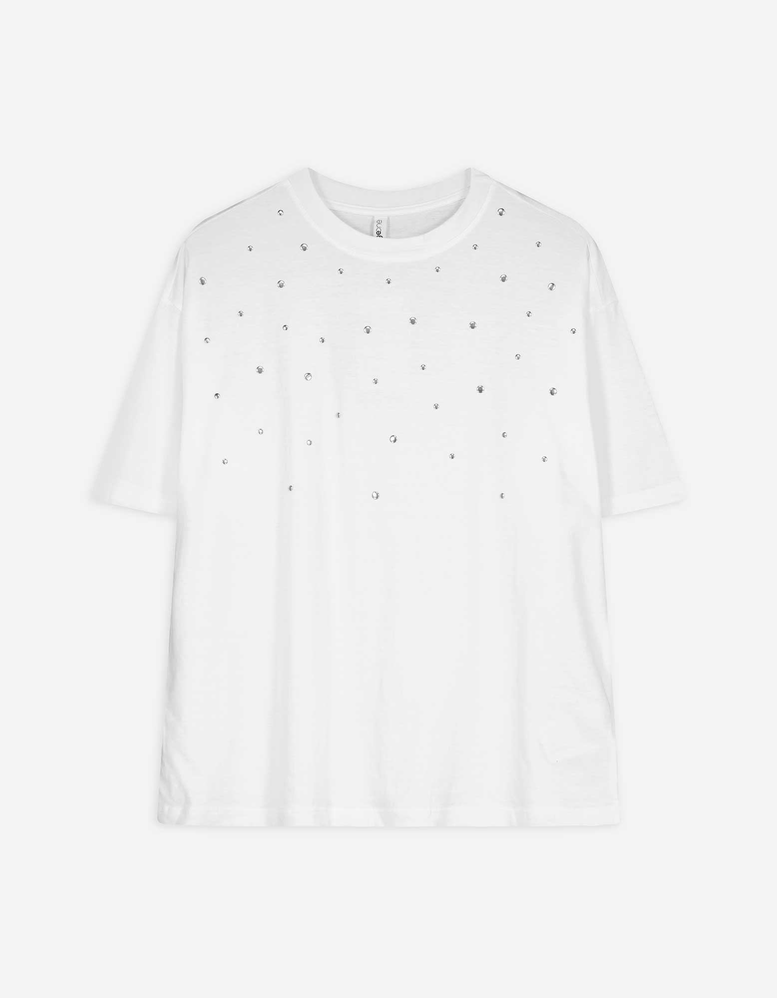 T-Shirt - Nietenbesatz - weiß