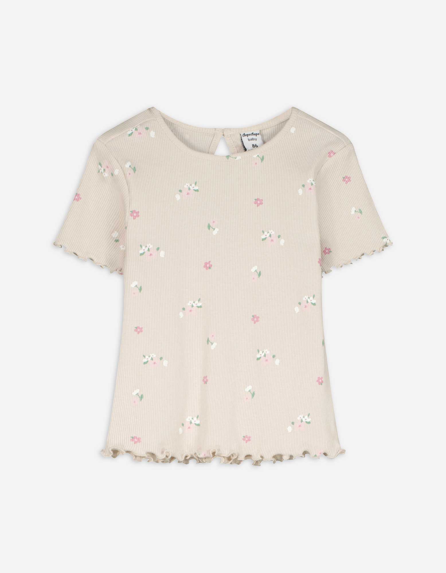 T-Shirt - Allover-Print - weiß