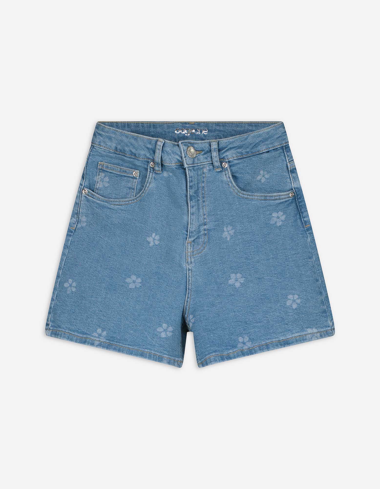 Shorts - Allover-Muster - blau