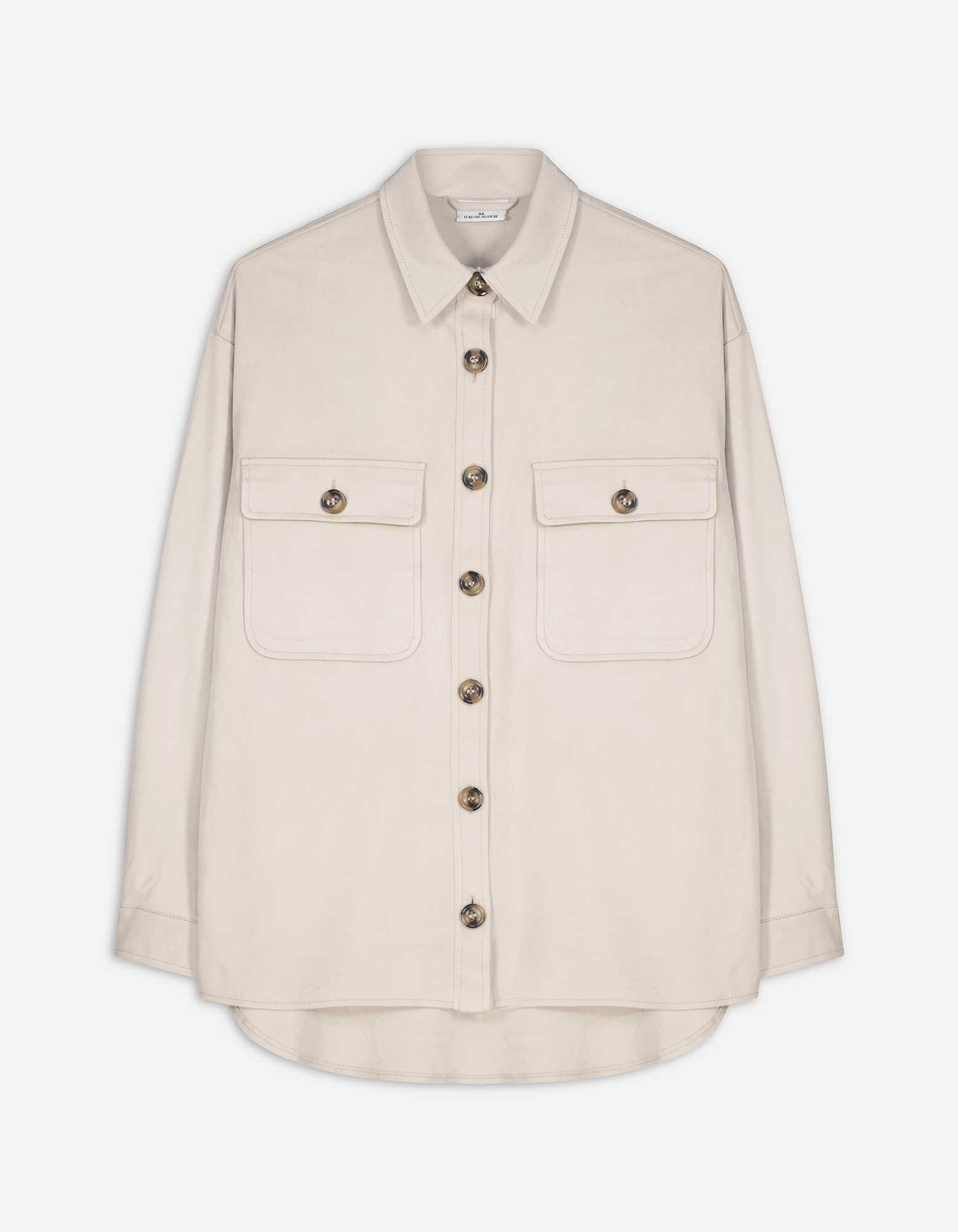 Hemd - Wildlederimitat - beige