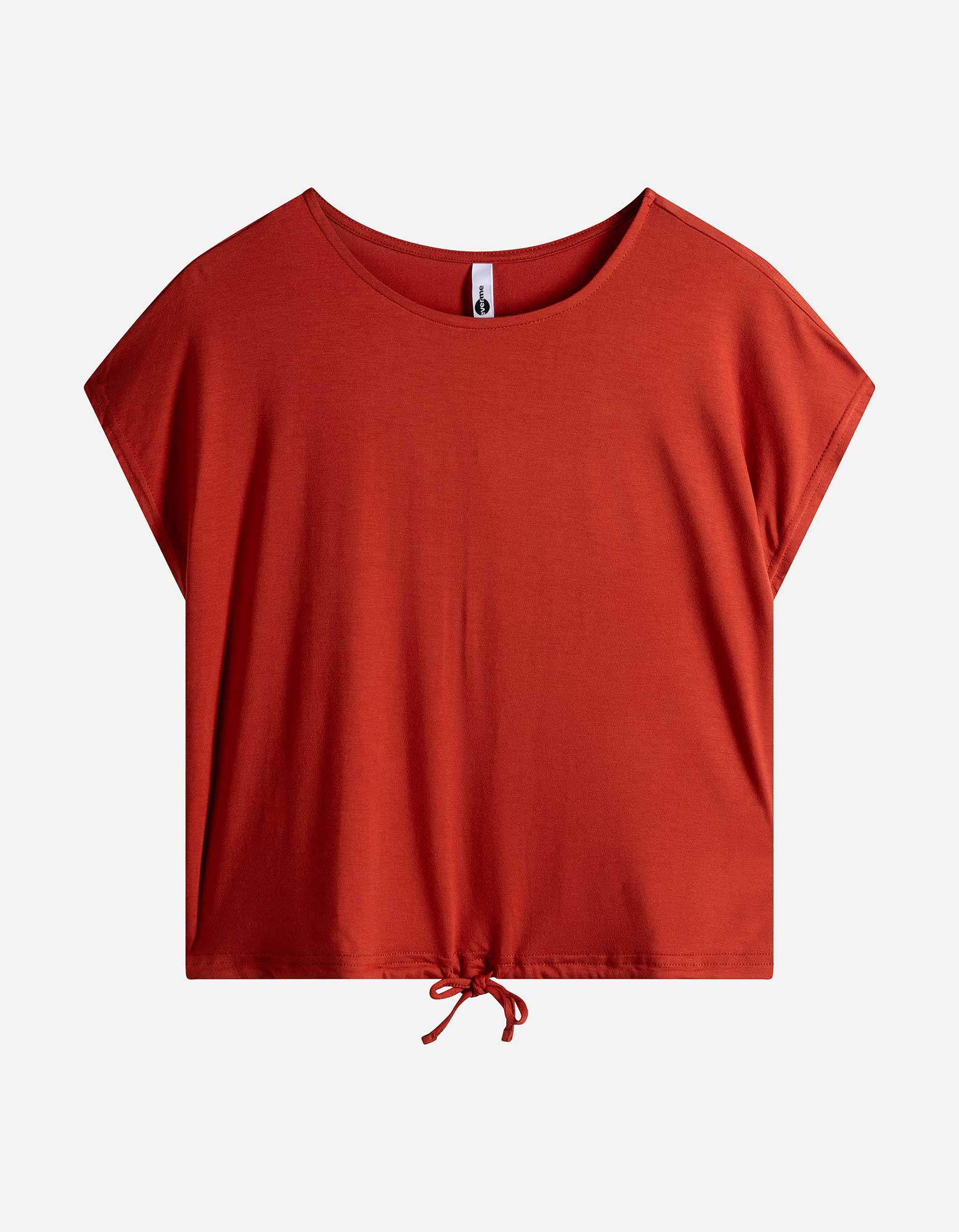 T-shirt - Geknoopt detail - Roestbruin