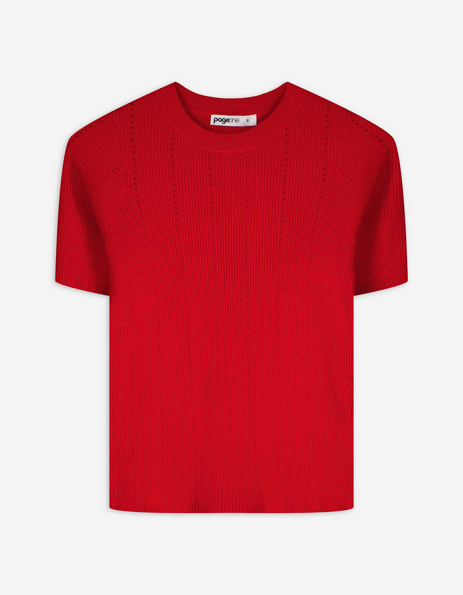 Strickshirt - Rippenstruktur - dunkelrot