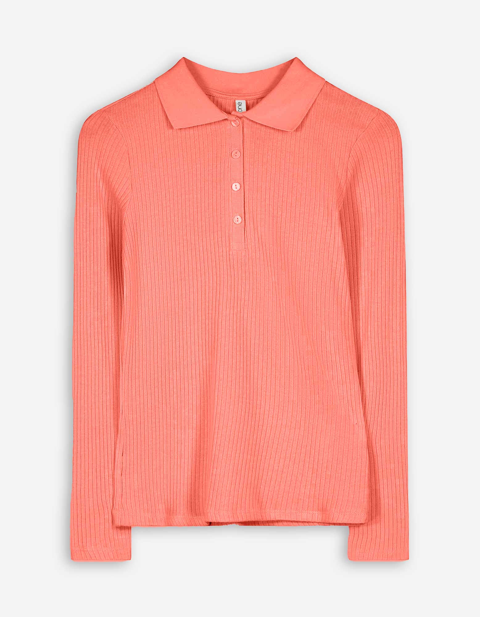 Poloshirt - Rippenstruktur - hellrot
