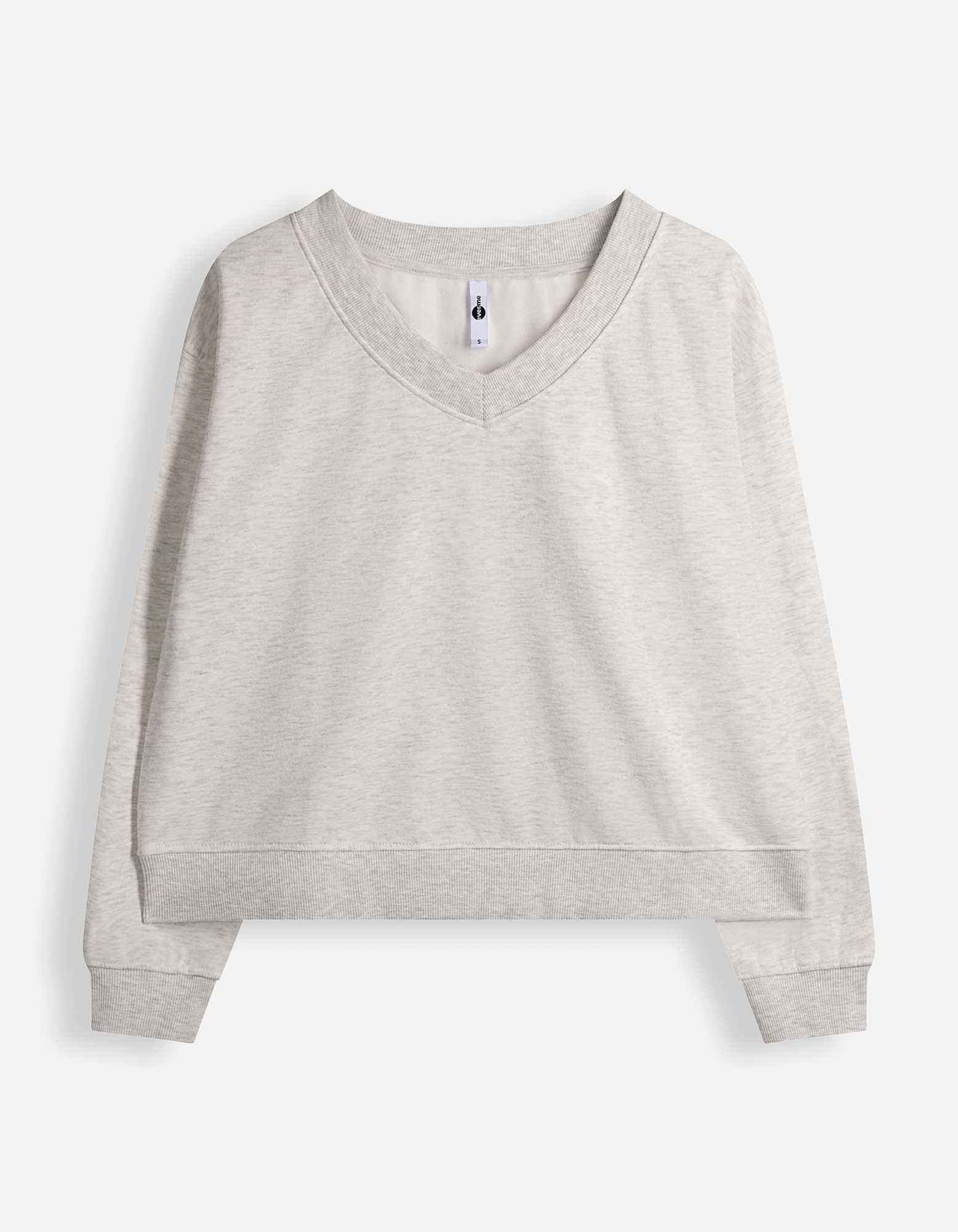 Sweatshirt - V-hals - Lichtgrijs