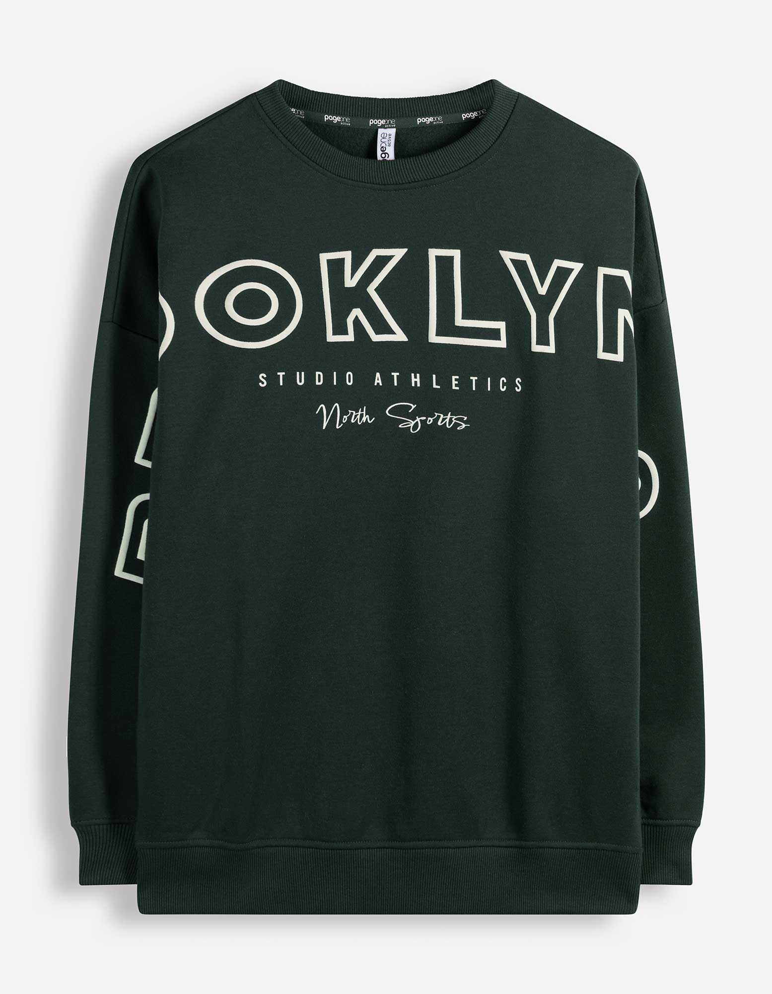 Sweatshirt - Katoenmix - Donkergroen