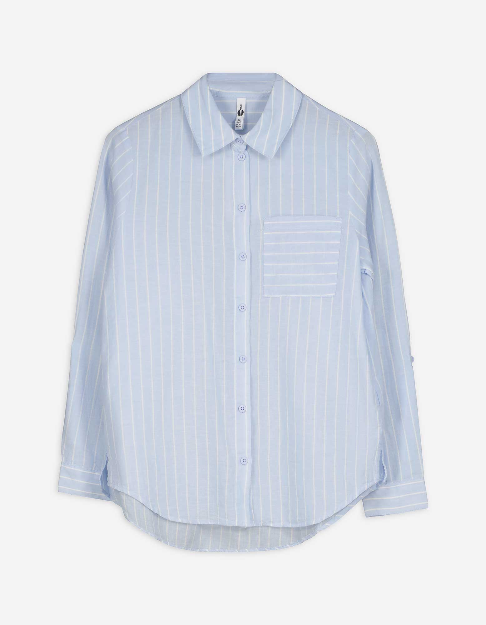 Bluse - Streifen - hellblau