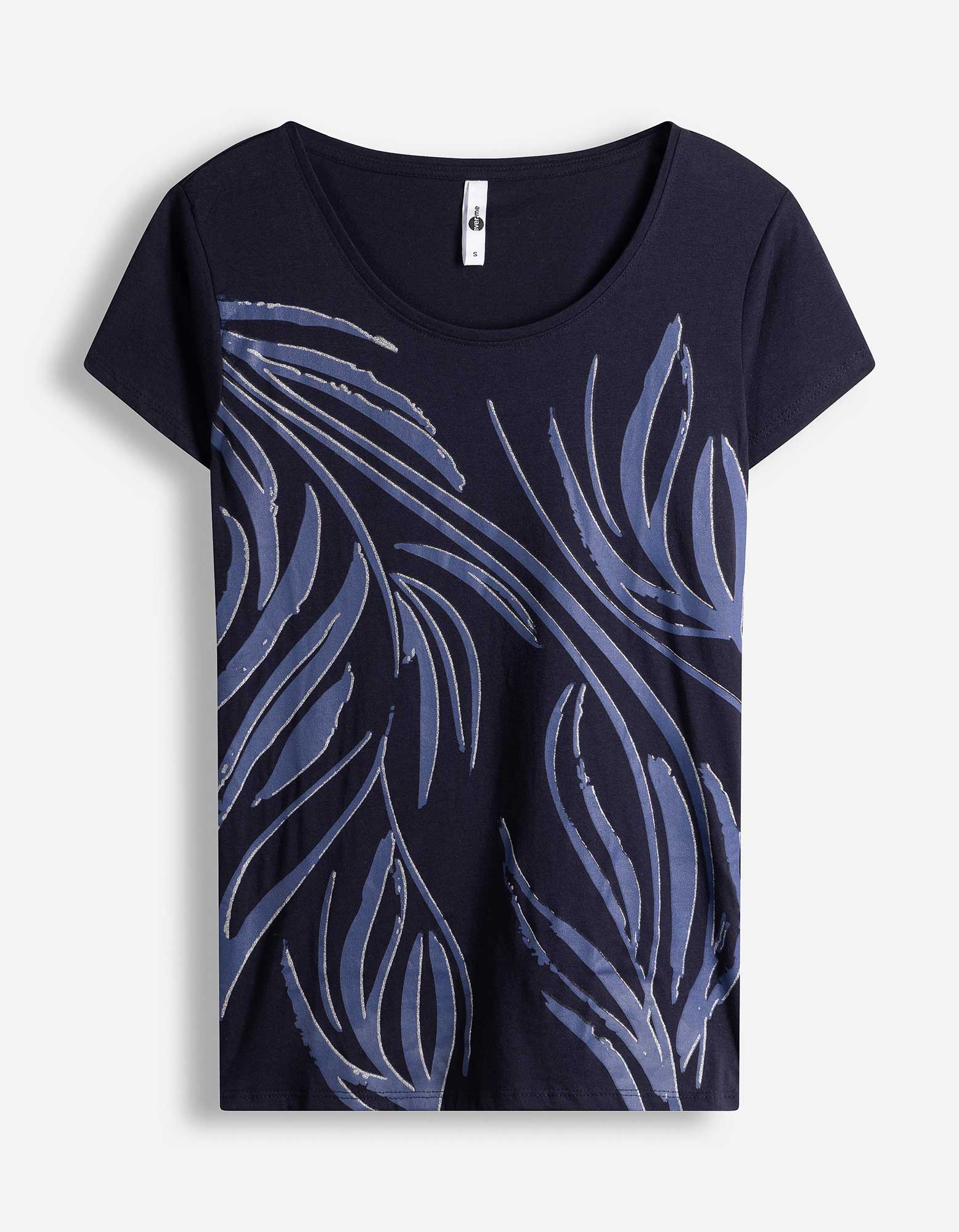 T-shirt - Motief all-over - Donkerblauw