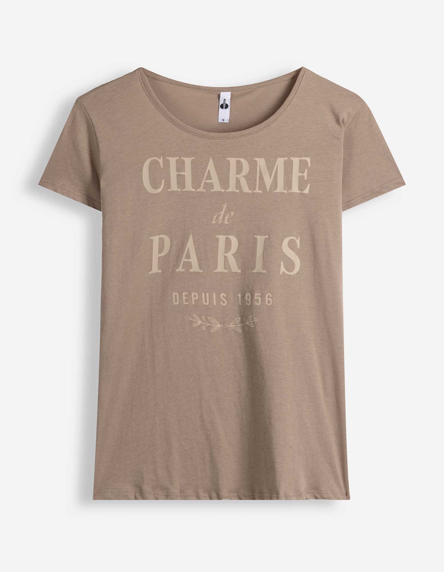 T-shirt - Glitterprint - bruin
