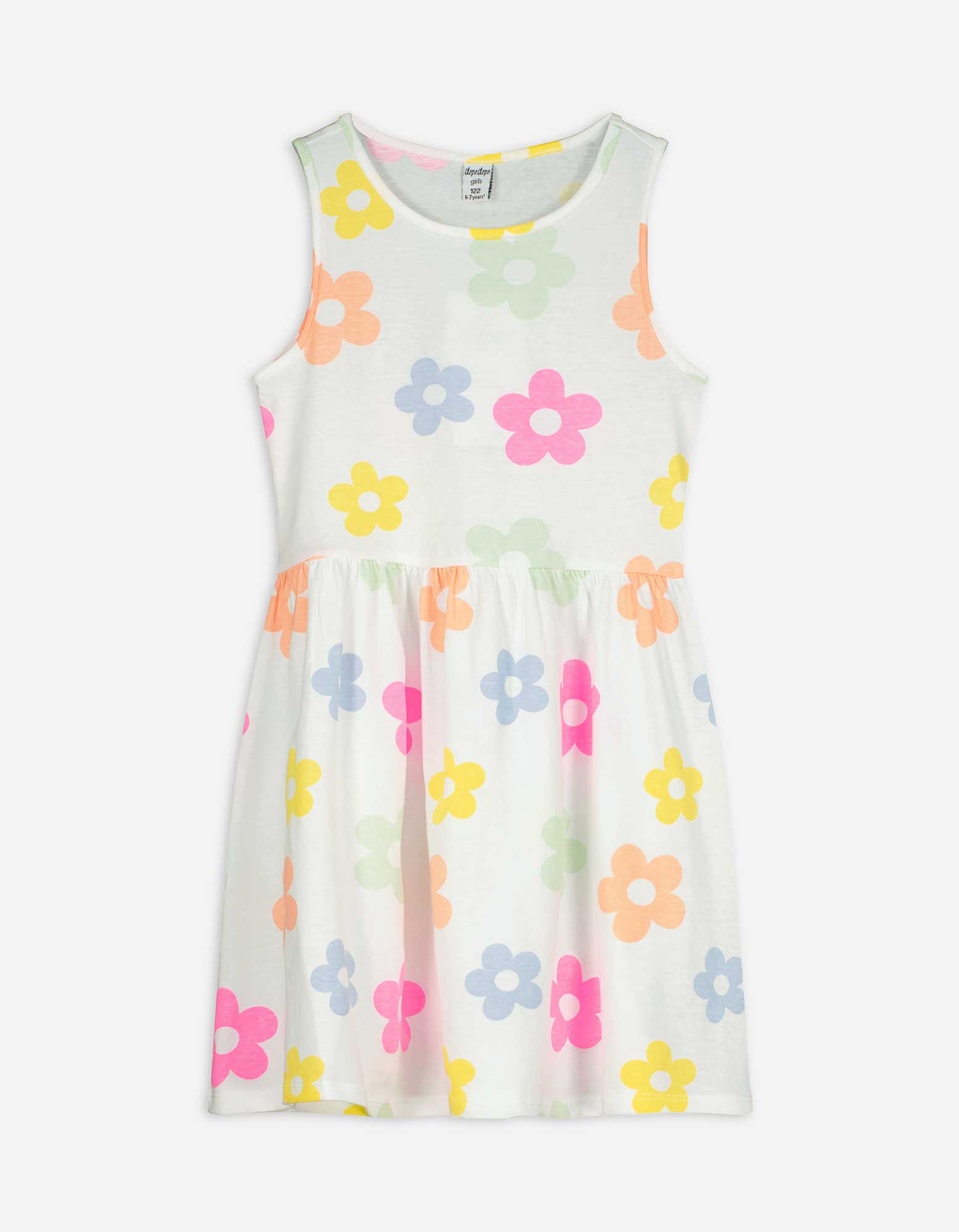 Kleid - Allover-Print - weiß