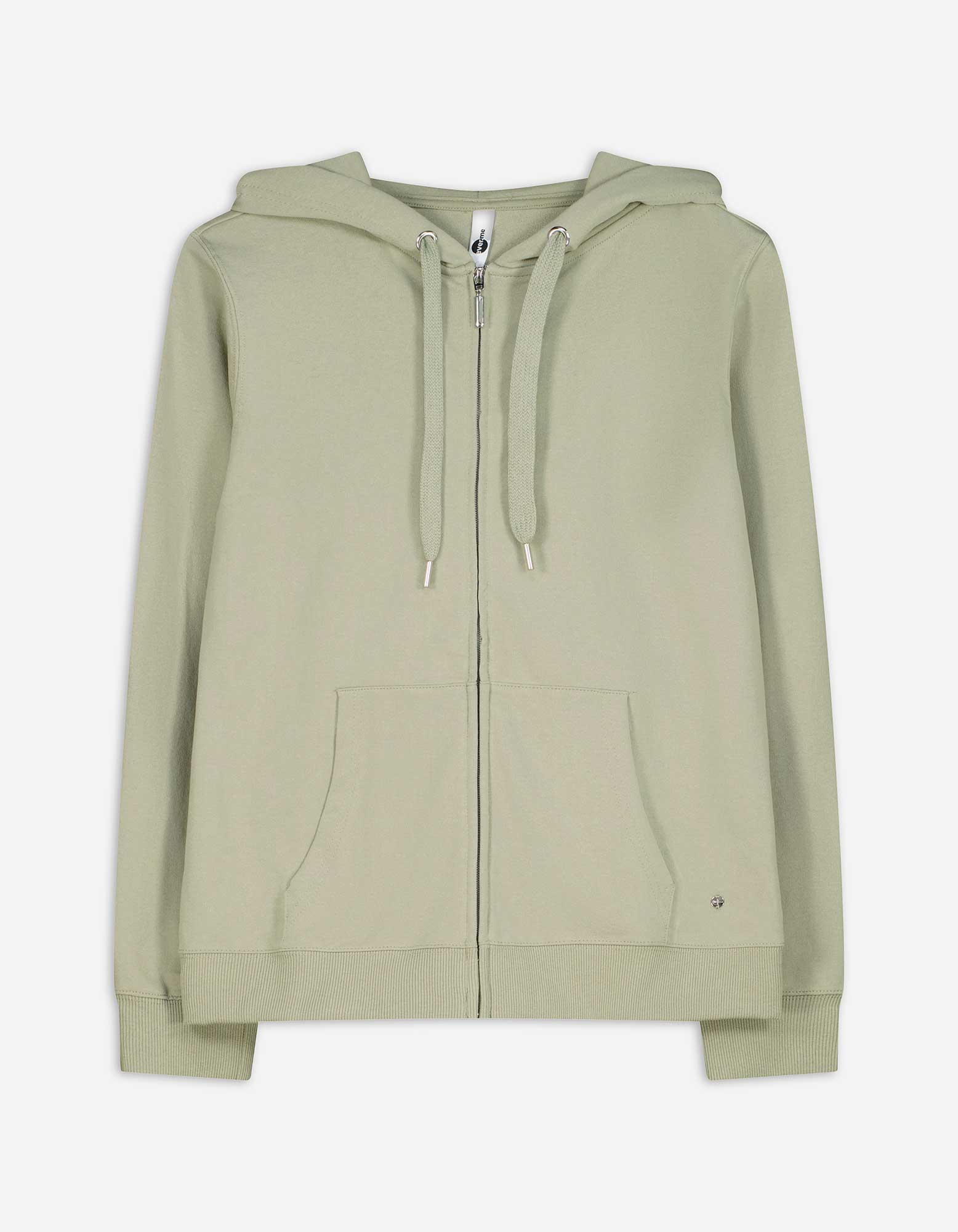 Sweatjacke - Kapuze mit Tunnelzug - grün