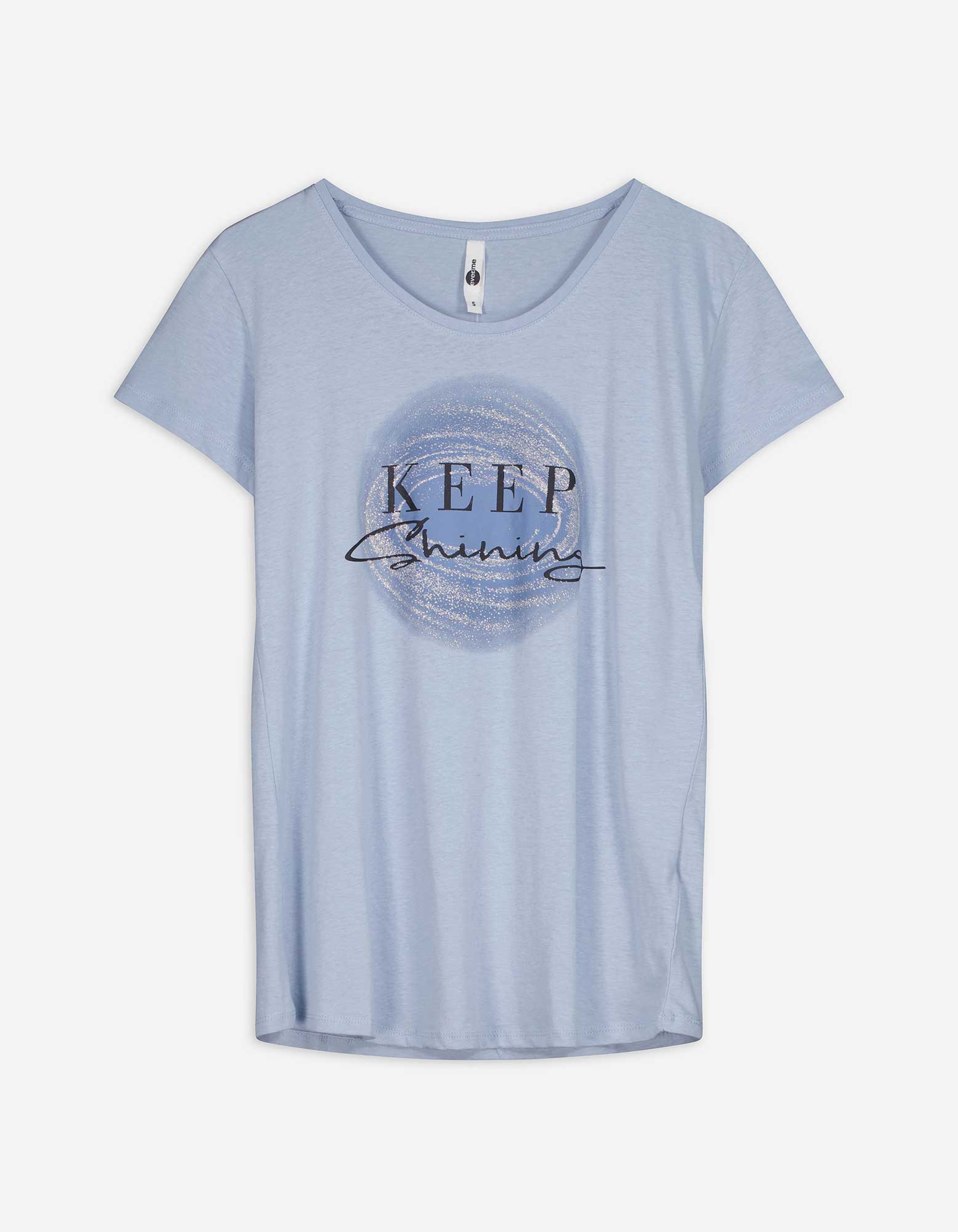 T-Shirt - Glitzerprint - hellblau