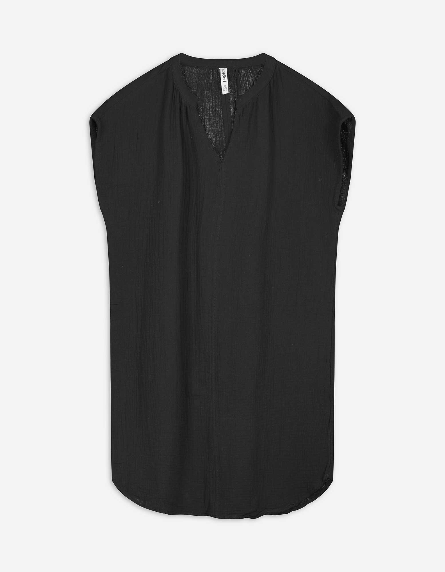 Blusenkleid - einfarbig - schwarz