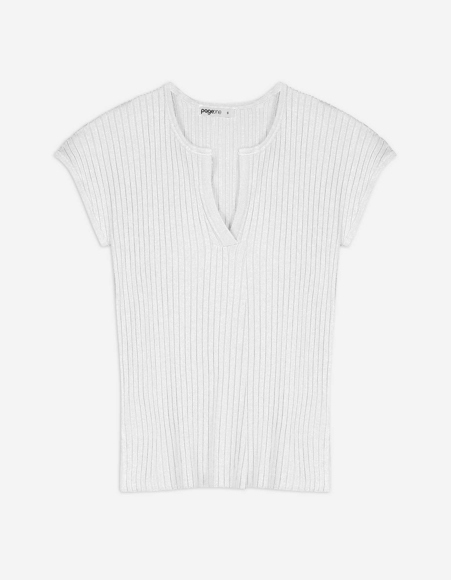 Strickshirt - Viskose-Mix - weiß