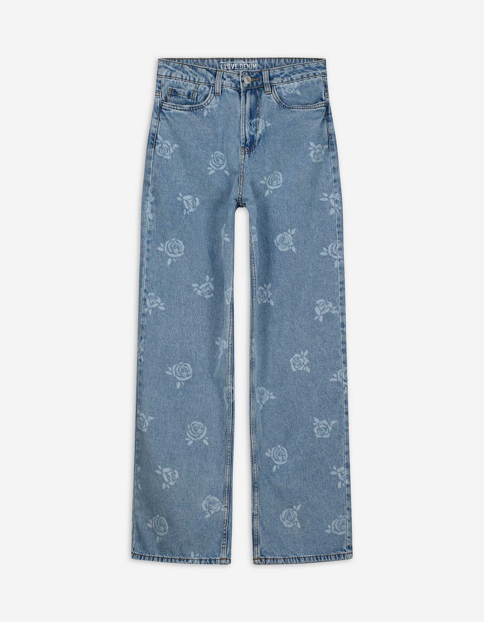 Jeans - Allover-Muster - hellblau