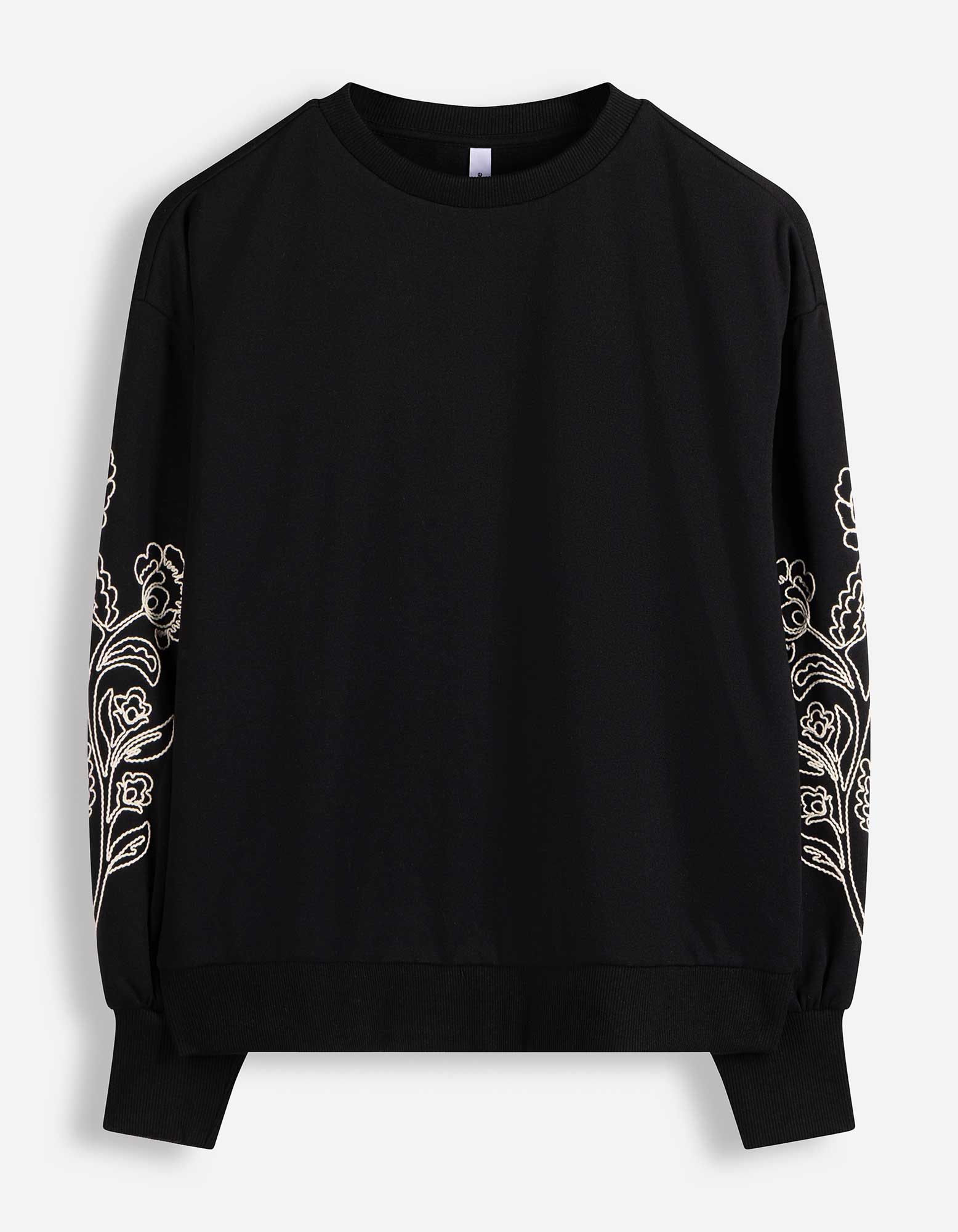 Sweatshirt - Ballonmouwen - Zwart