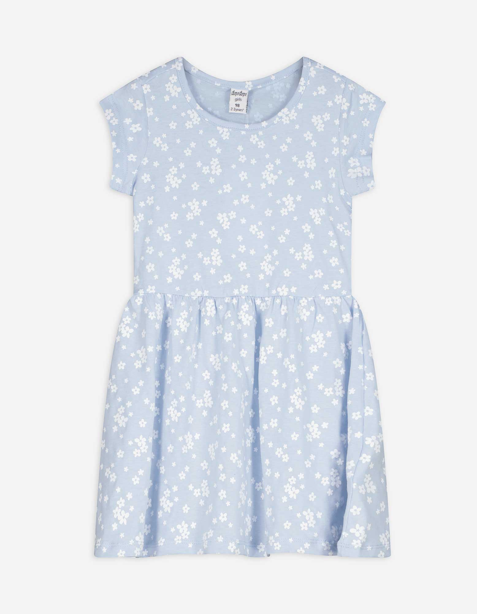 Kleid - Allover-Muster - hellblau