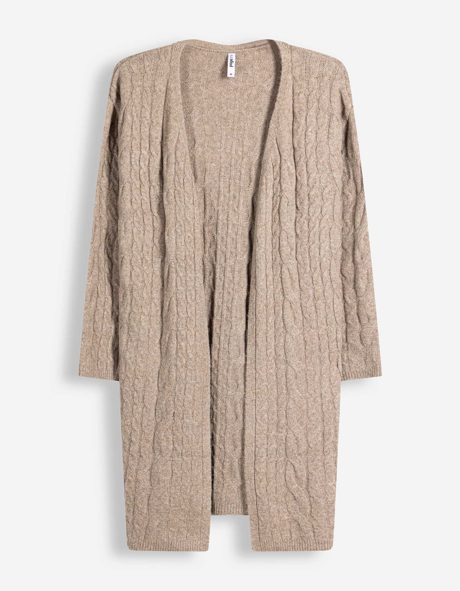 Lang vest - kabelpatroon - Beige