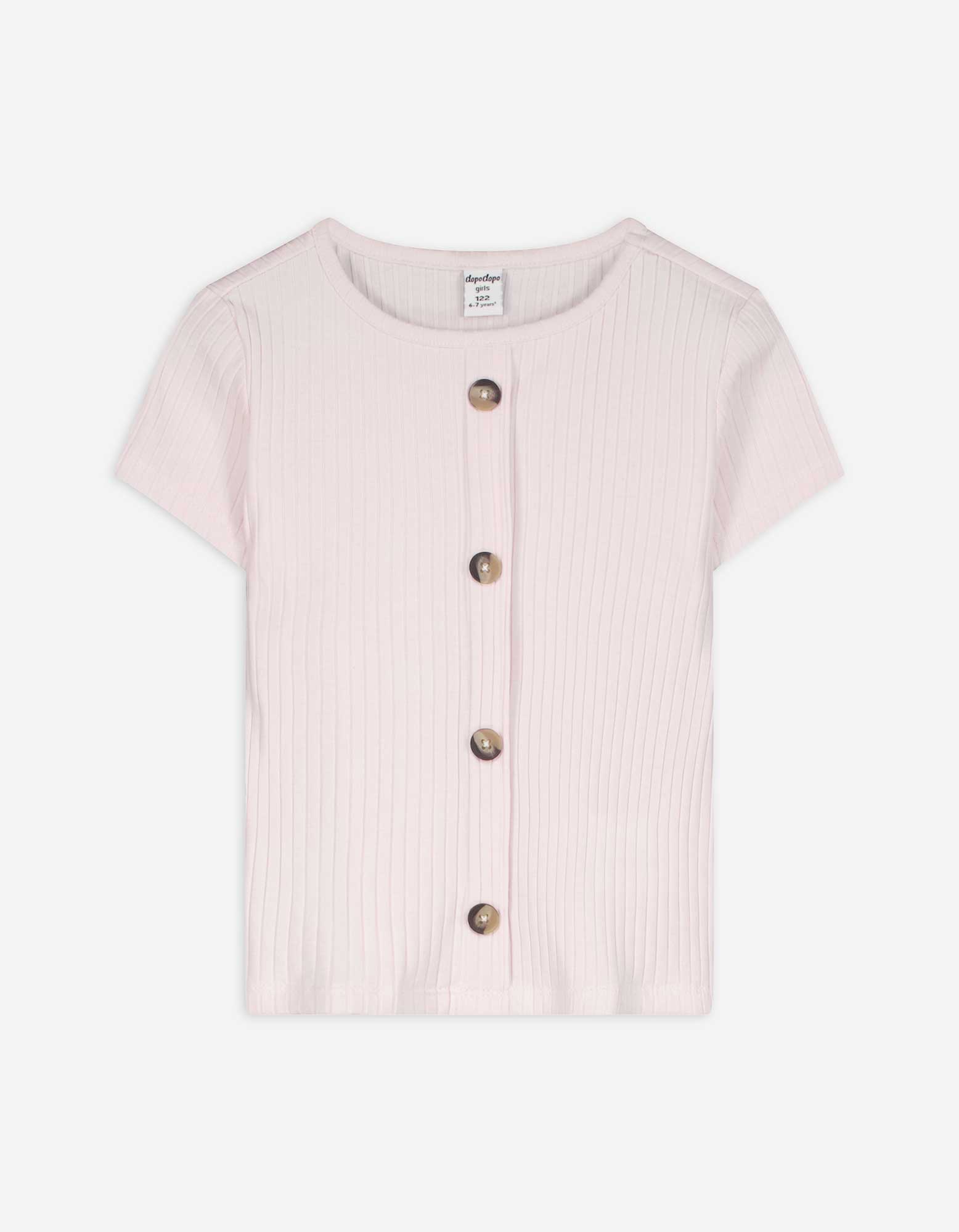 T-Shirt - Zierknöpfe - rosa