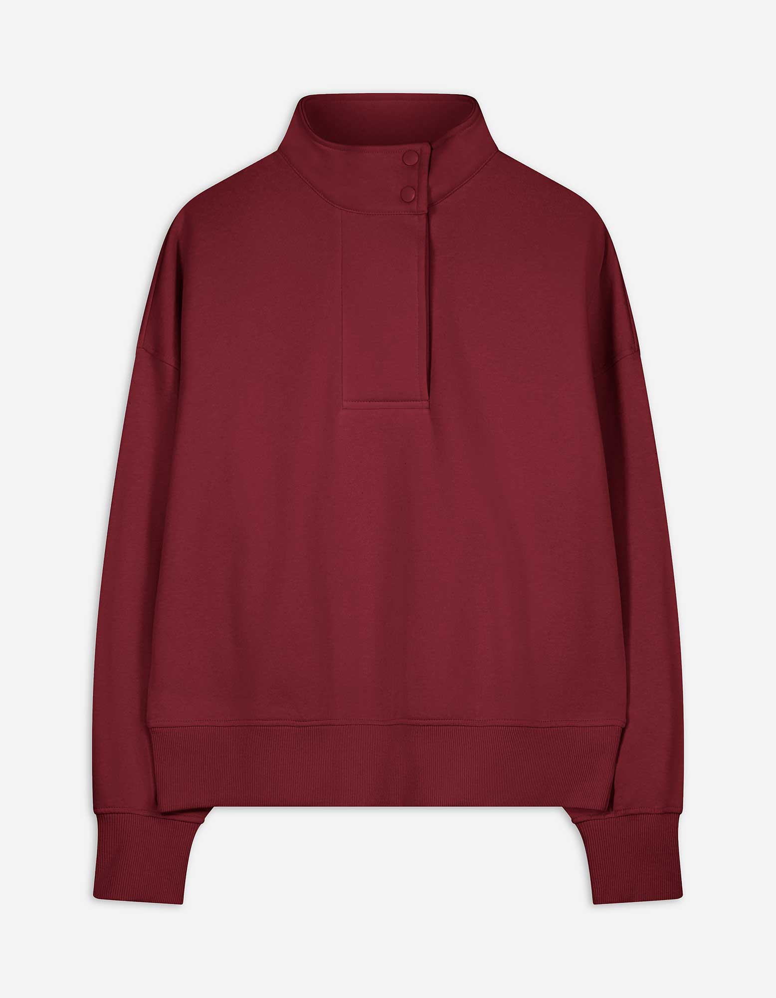 Pullover - Druckknopf - dunkelrot