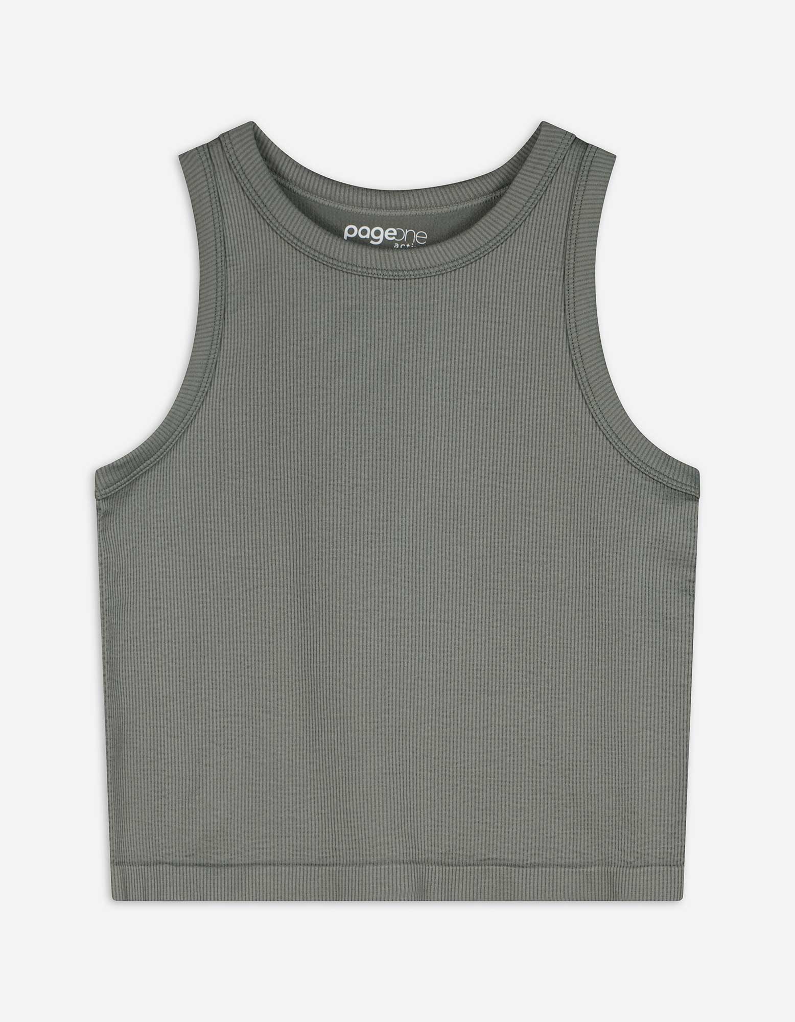 Cropped Top - Nahtlos - grau