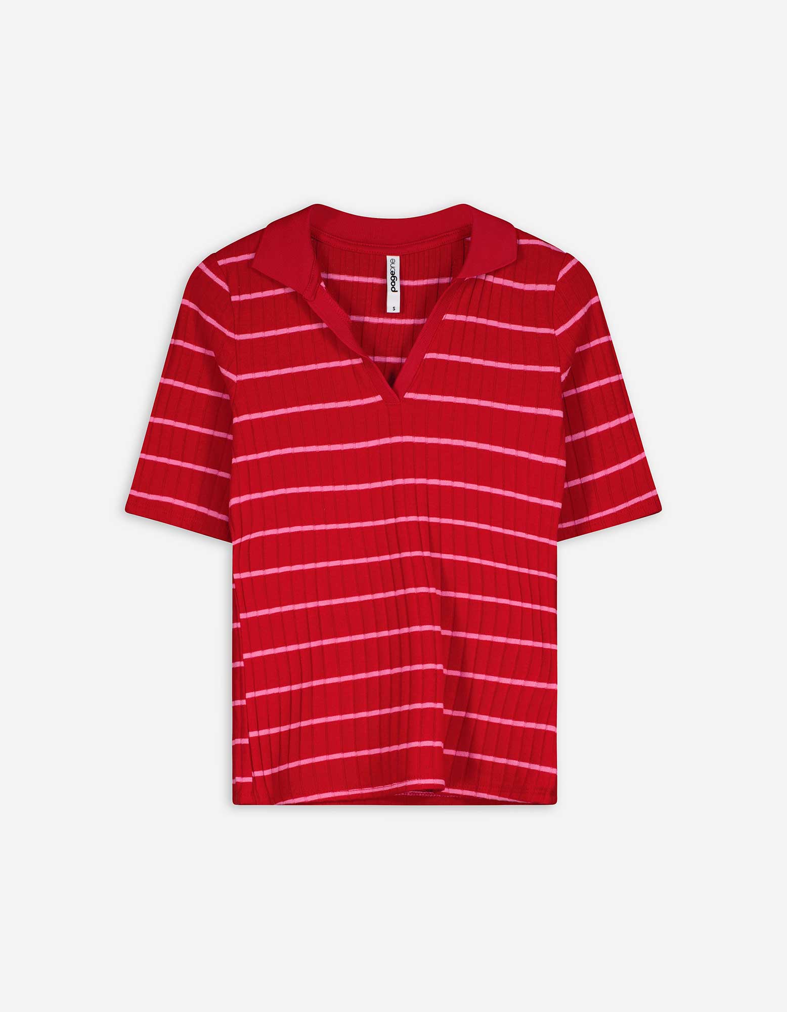 Poloshirt - Streifen - rot