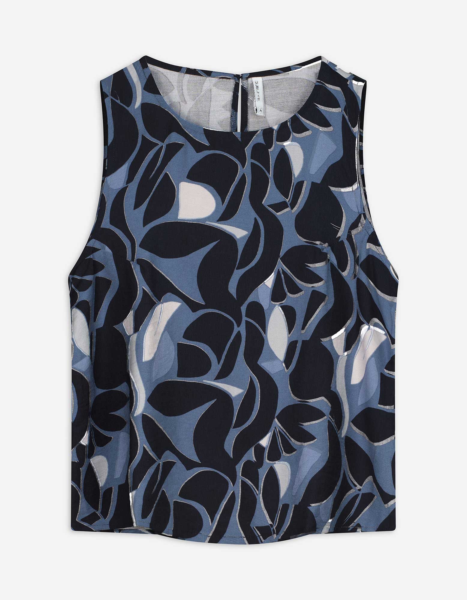 Blusenshirt - Allover-Print - blau