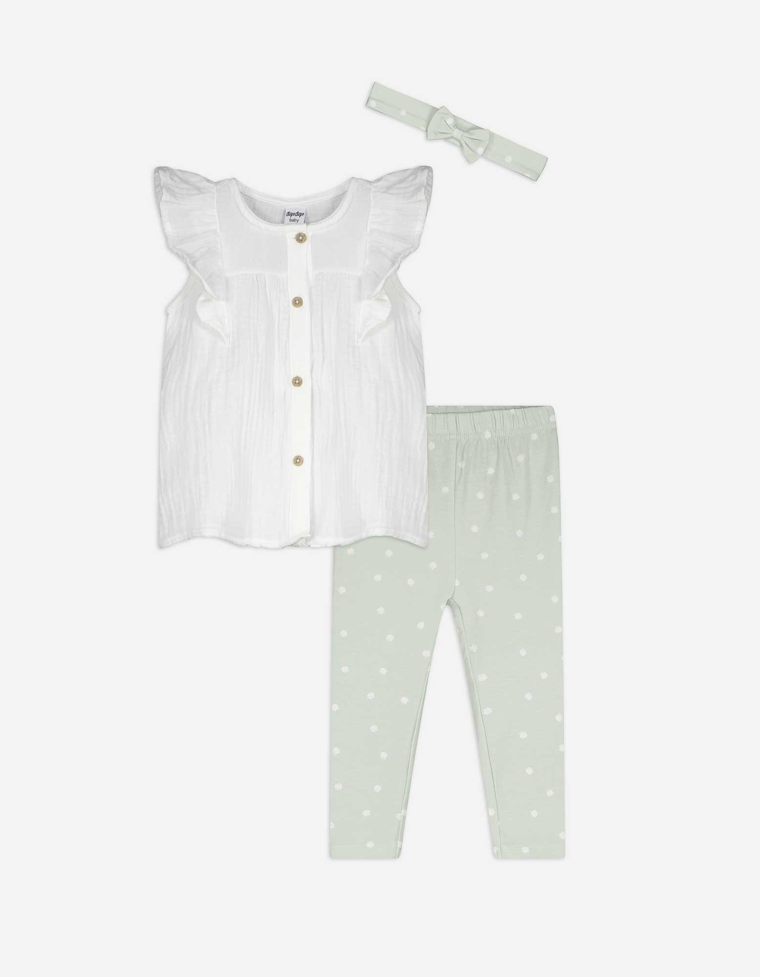 Set aus Shirt und Leggings - Allover-Print - weiß