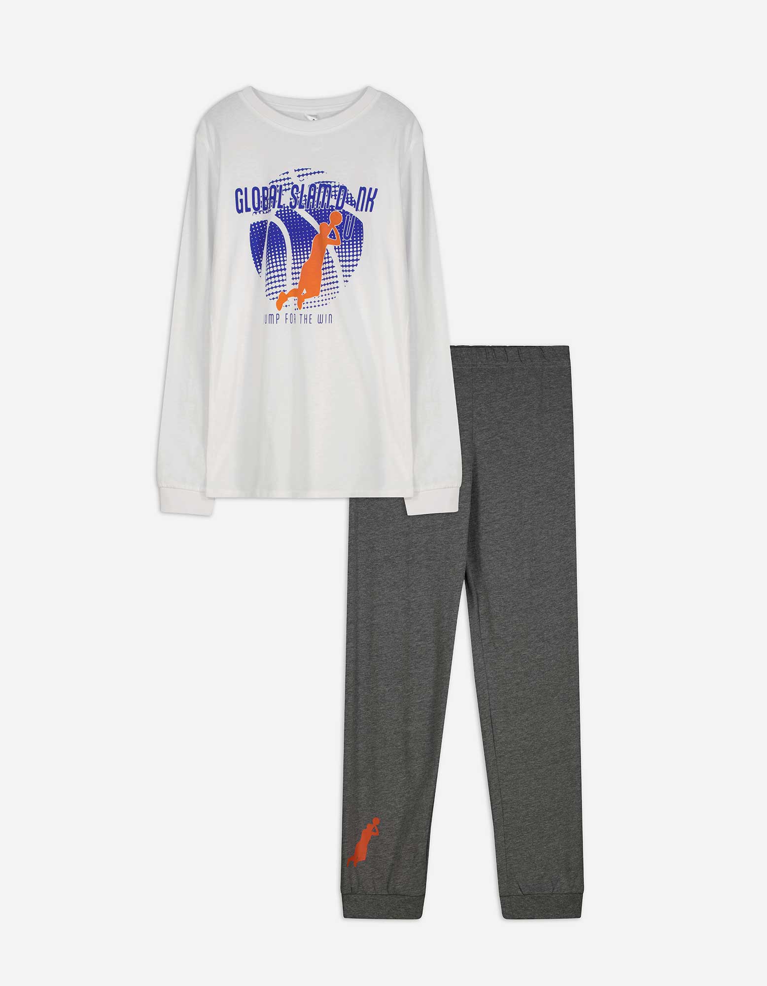 Pyjama Set aus Langarmshirt und Hose  - Print - bronzefarben