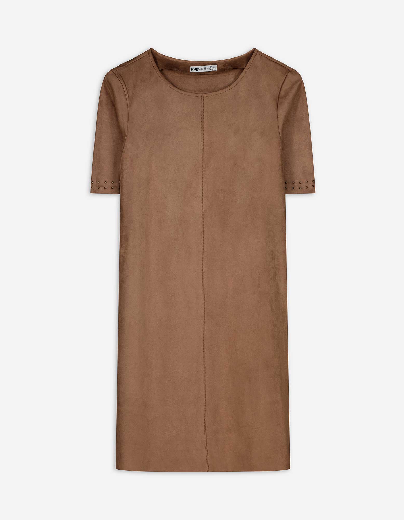 Kleid - einfarbig - braun