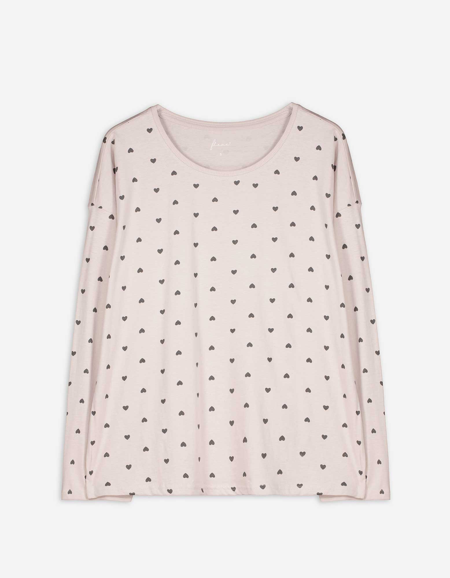 Pyjamaoberteil - Allover-Print - hellgrau