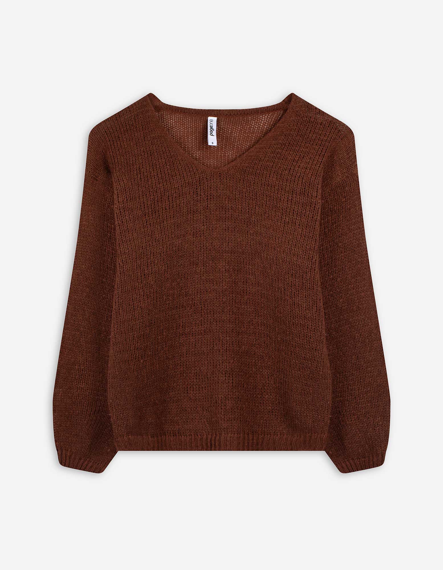 Trui - V-hals - bruin